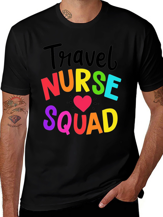 Travel Nurse Squad Rainbow Graphic T-Shirt