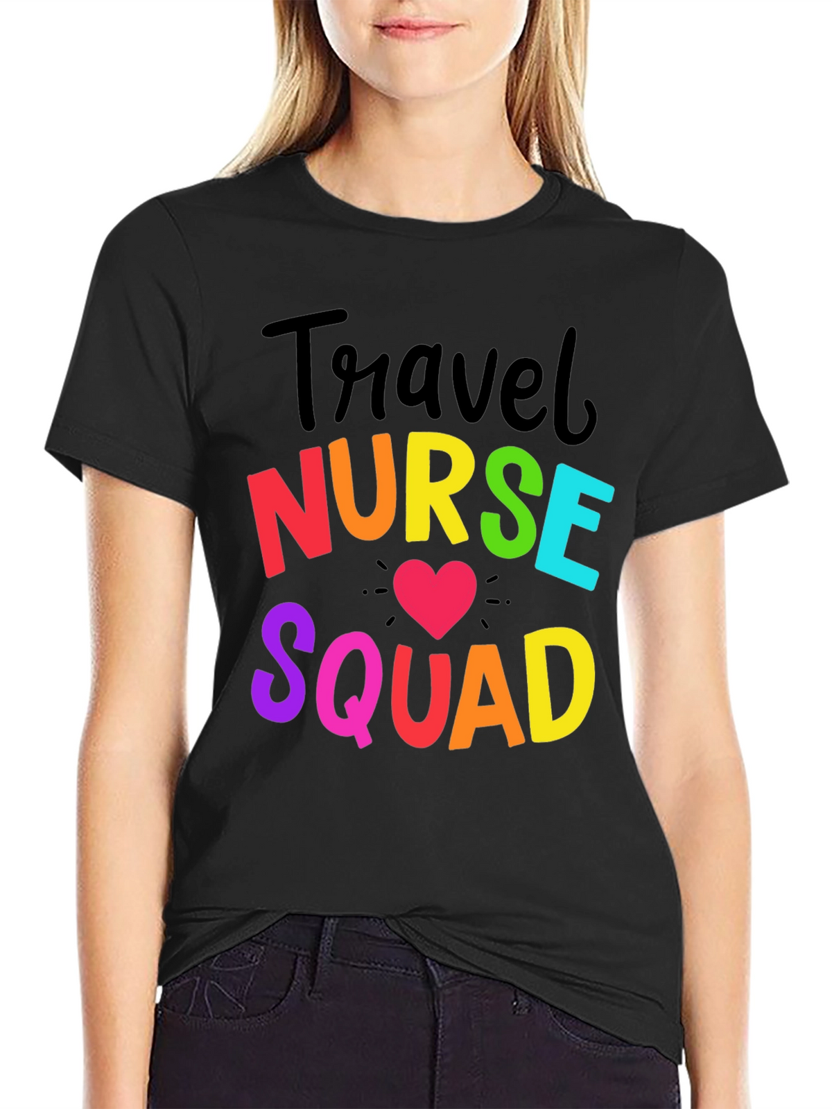 Travel Nurse Squad Rainbow Graphic T-Shirt