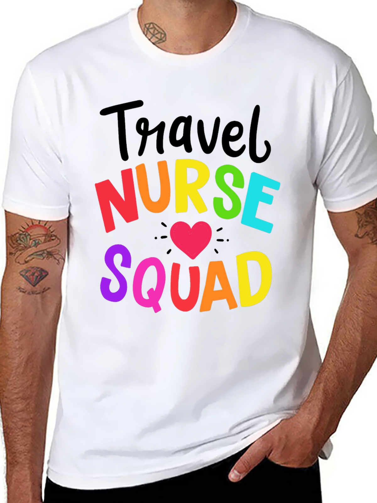 Travel Nurse Squad Rainbow Graphic T-Shirt