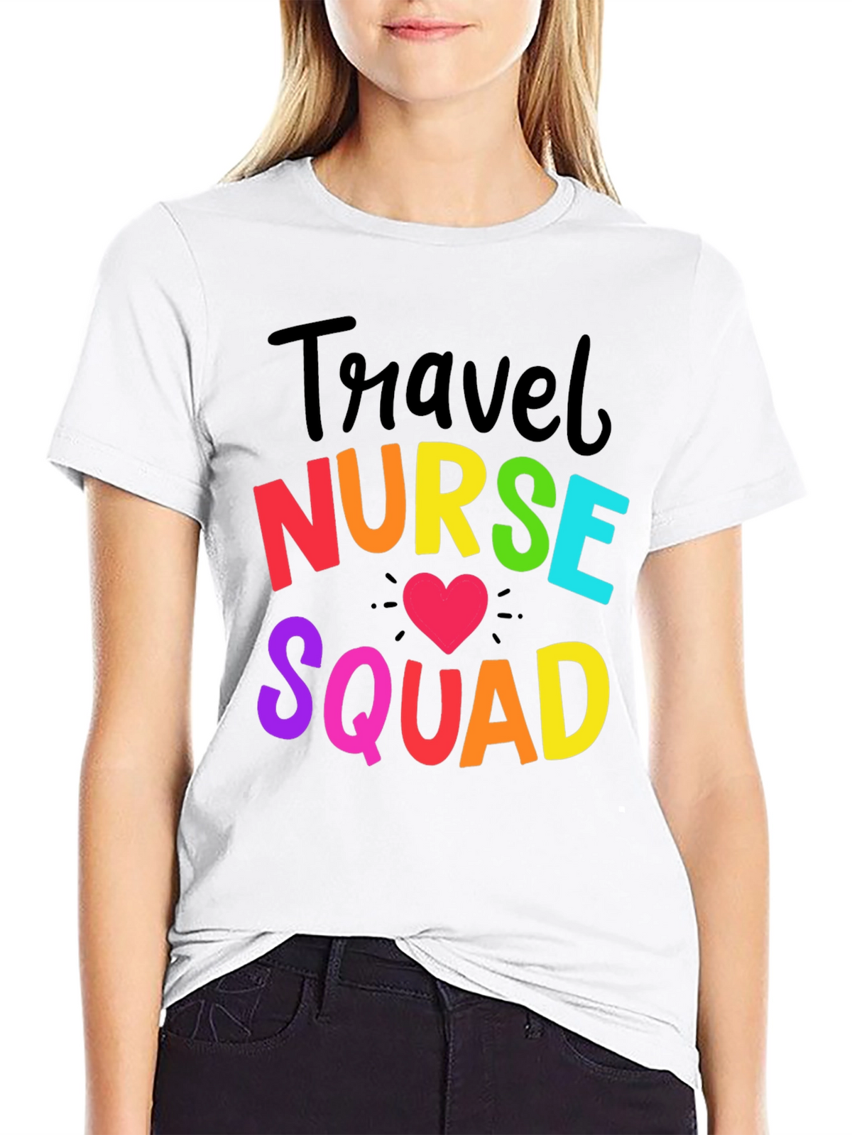 Travel Nurse Squad Rainbow Graphic T-Shirt