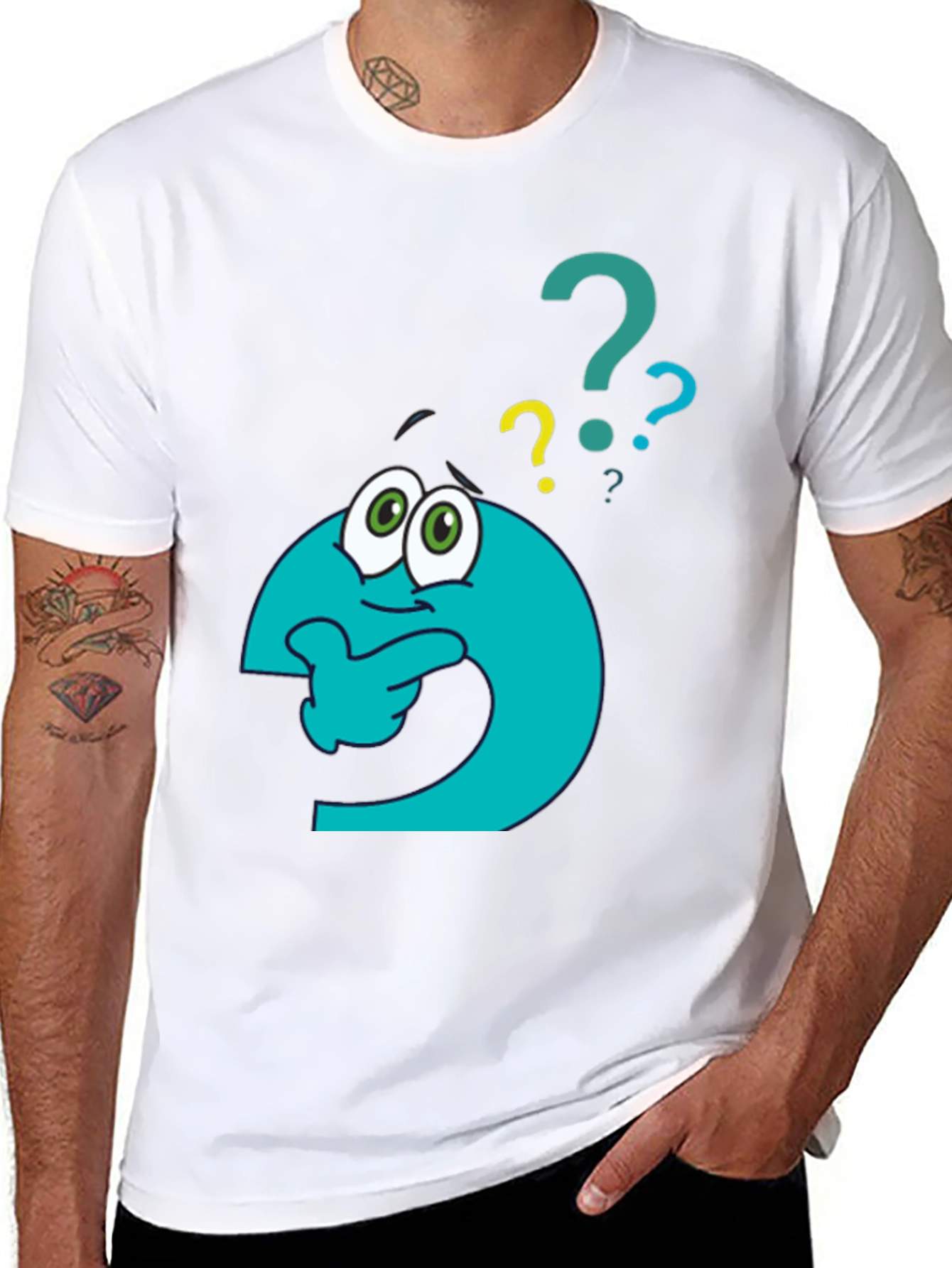 Thinking Question Mark Graphic T-Shirt