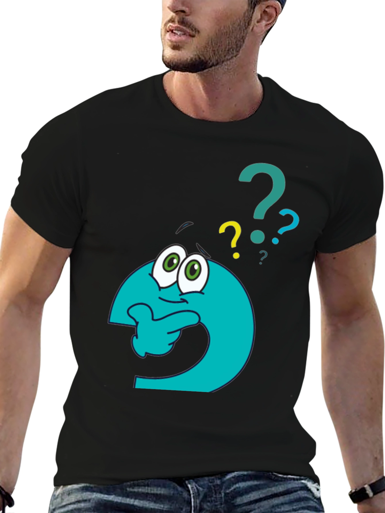 Thinking Question Mark Graphic T-Shirt