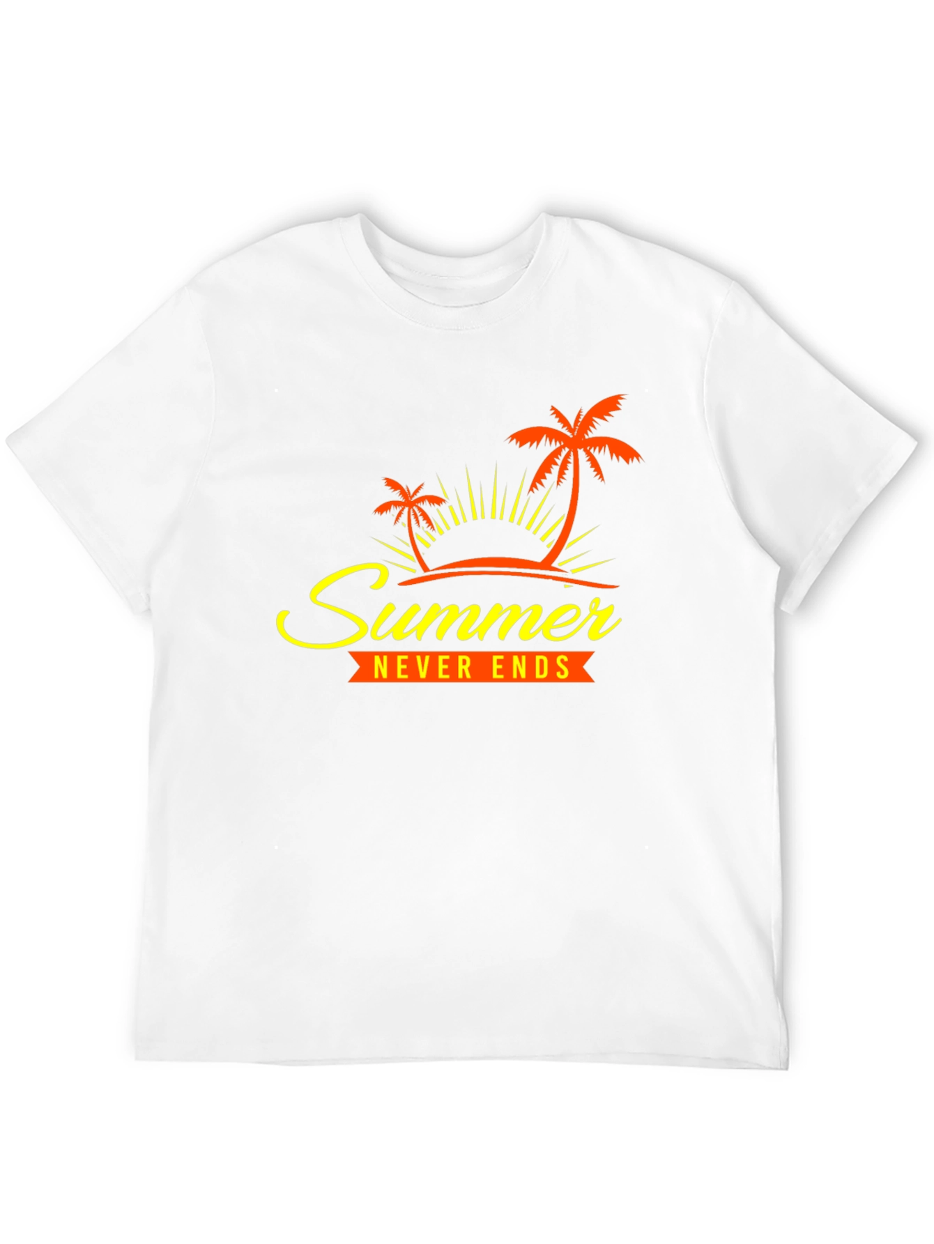 Summer Never Ends Graphic Tee - Tropical Palm Design