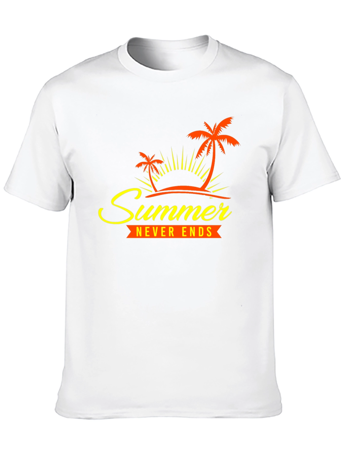 Summer Never Ends Graphic Tee - Tropical Palm Design