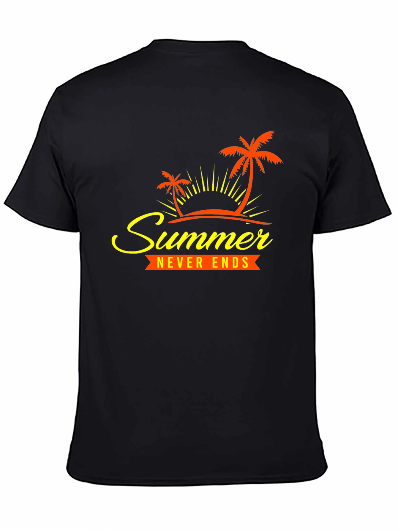 Summer Never Ends Graphic Tee - Tropical Palm Design