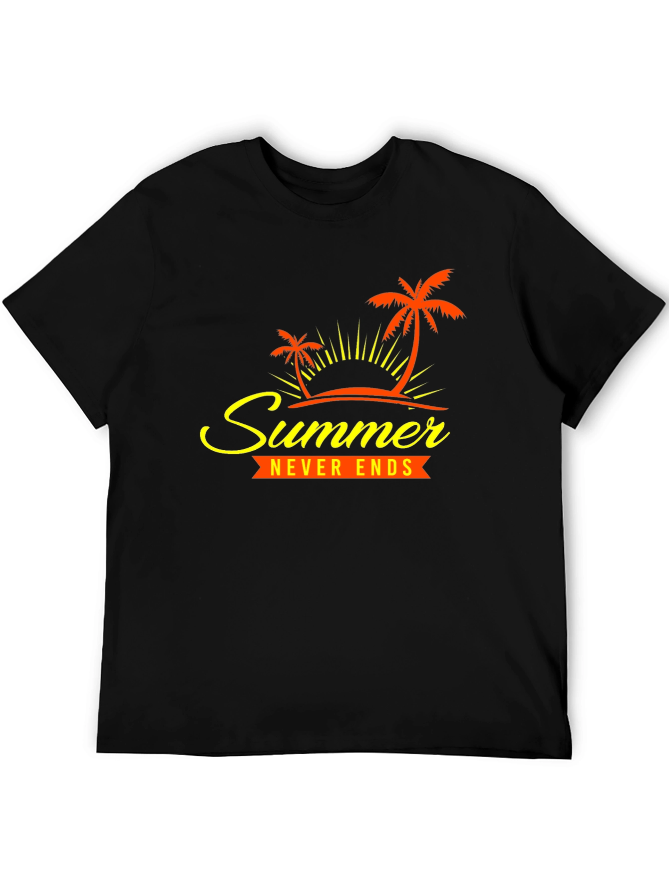 Summer Never Ends Graphic Tee - Tropical Palm Design
