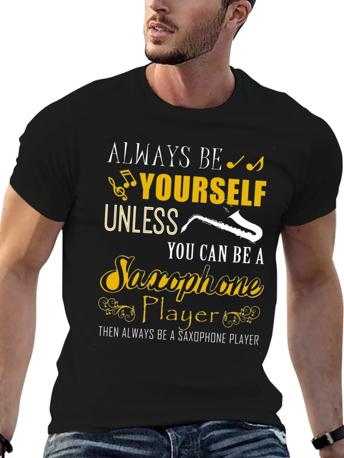 Saxophone Player Graphic Tee - Music Lover Shirt