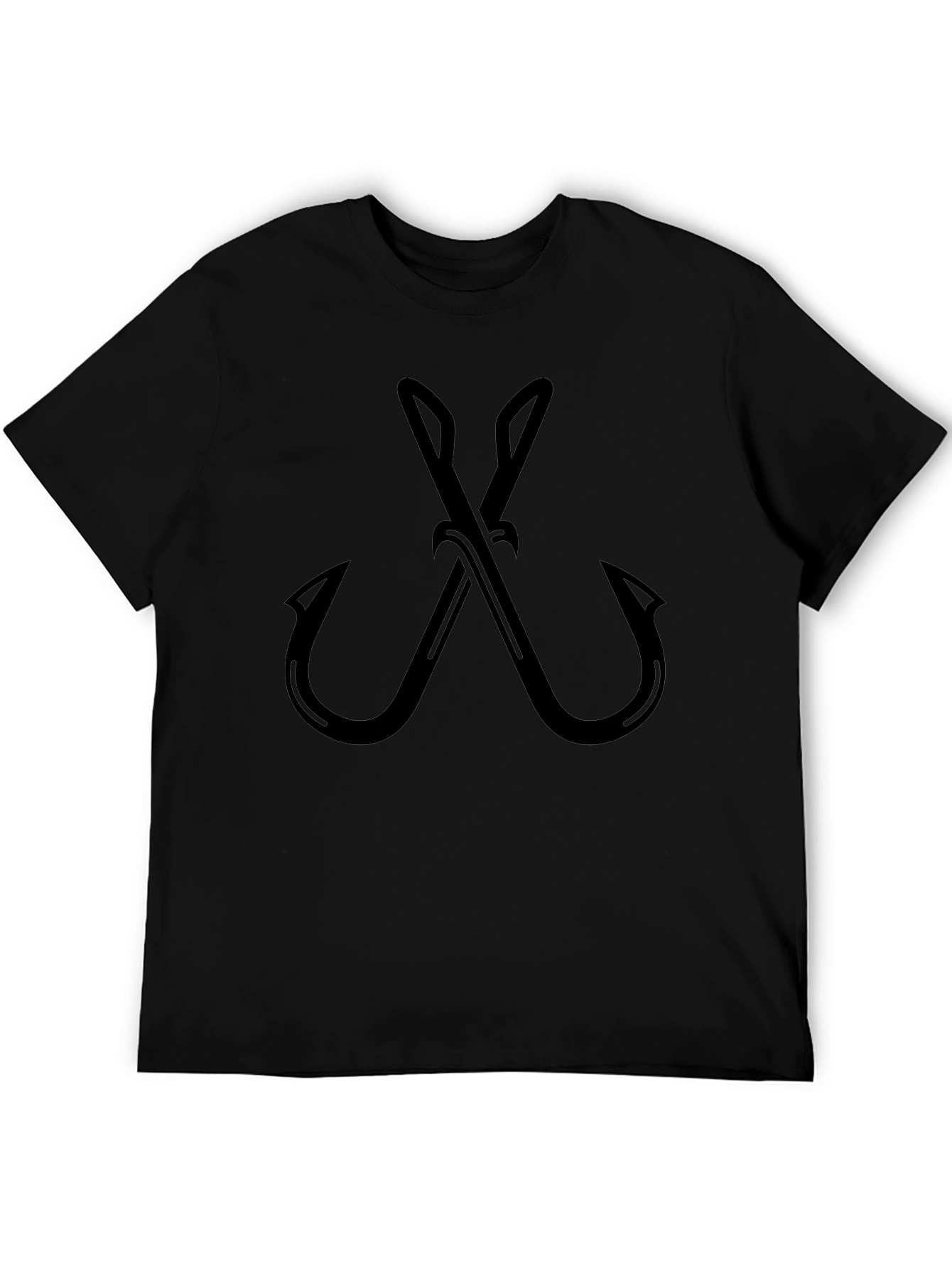 Fishing Hooks Graphic T-Shirt - Black