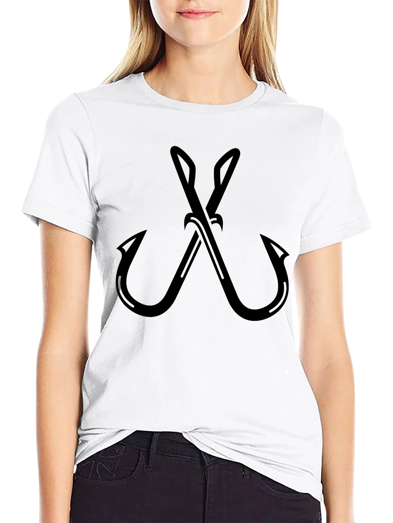 Fishing Hooks Graphic T-Shirt - Black