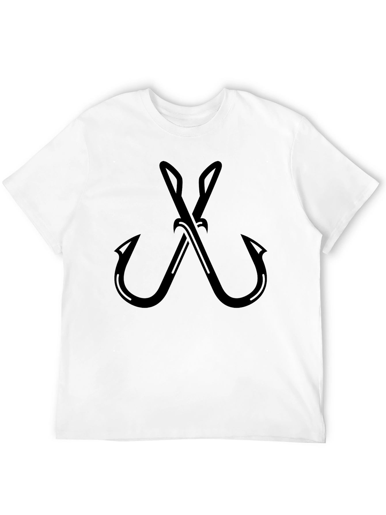 Fishing Hooks Graphic T-Shirt - Black