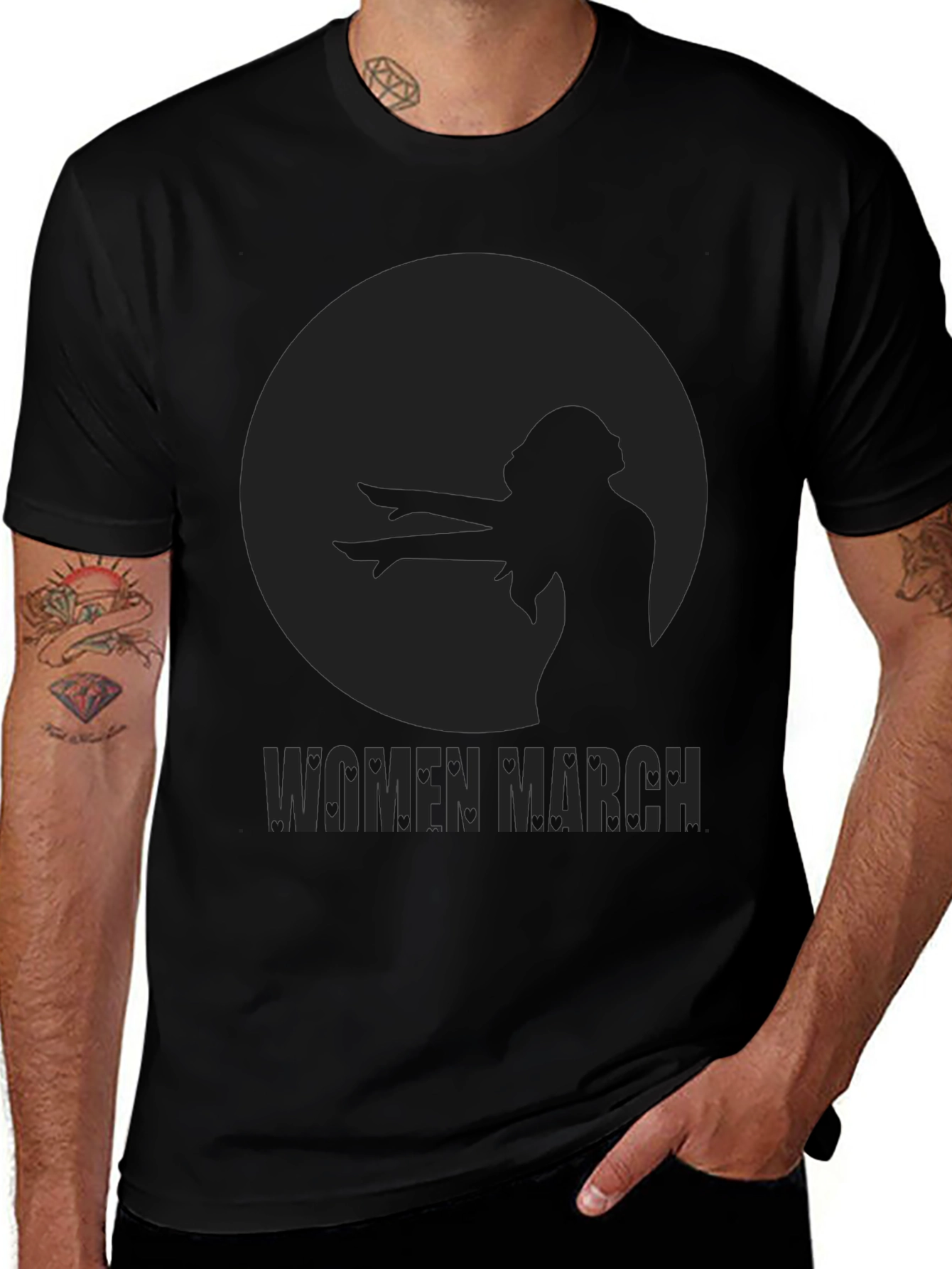 Women March Graphic Tee - Black