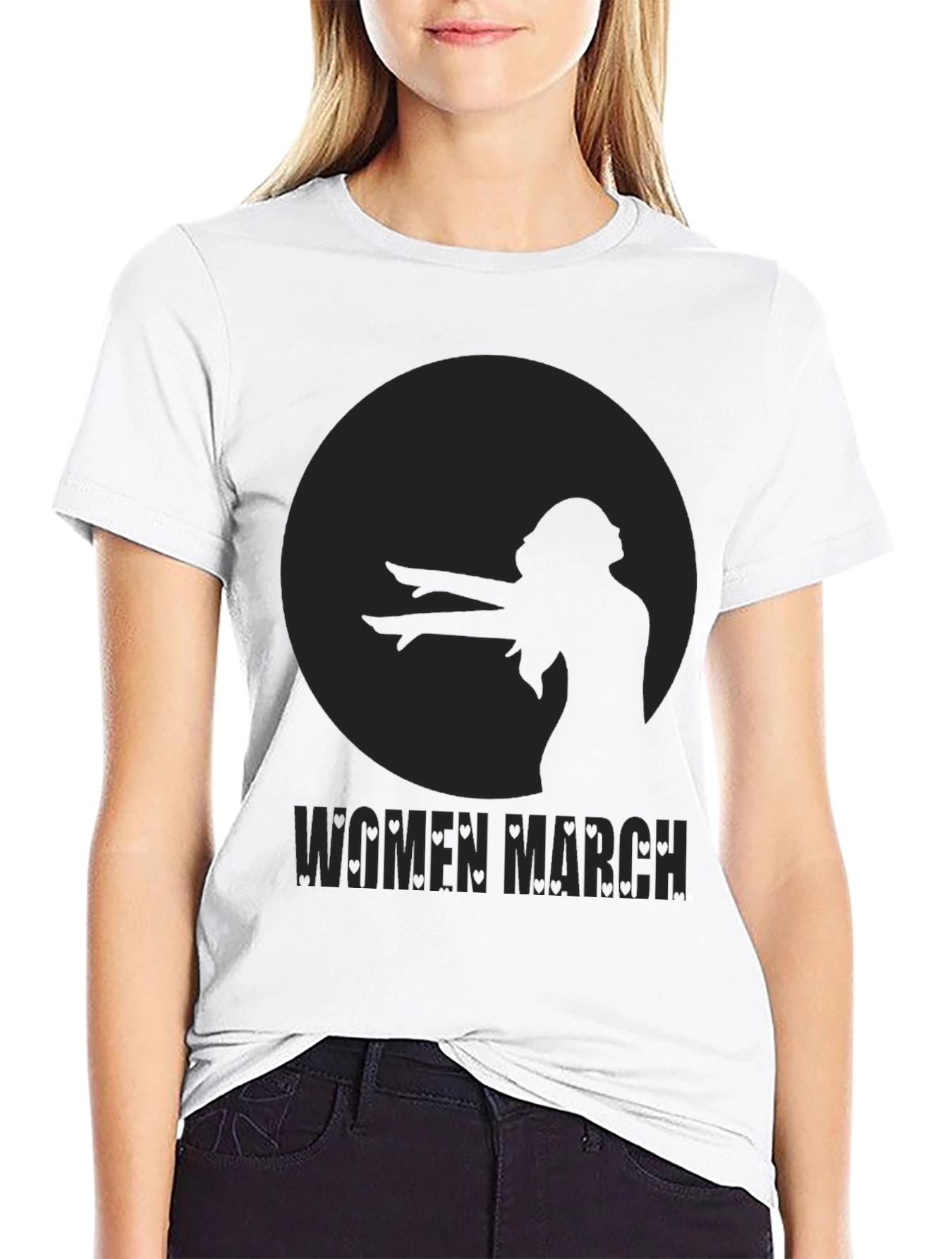 Women March Graphic Tee - Black