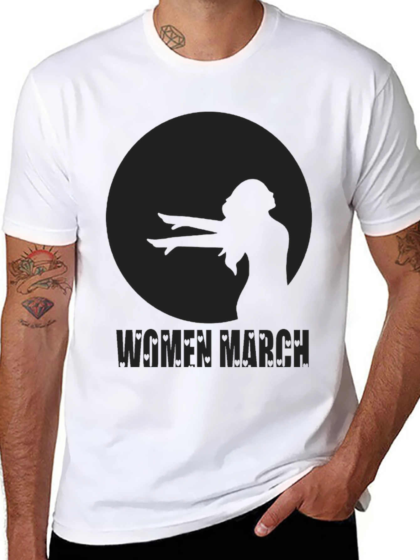 Women March Graphic Tee - Black