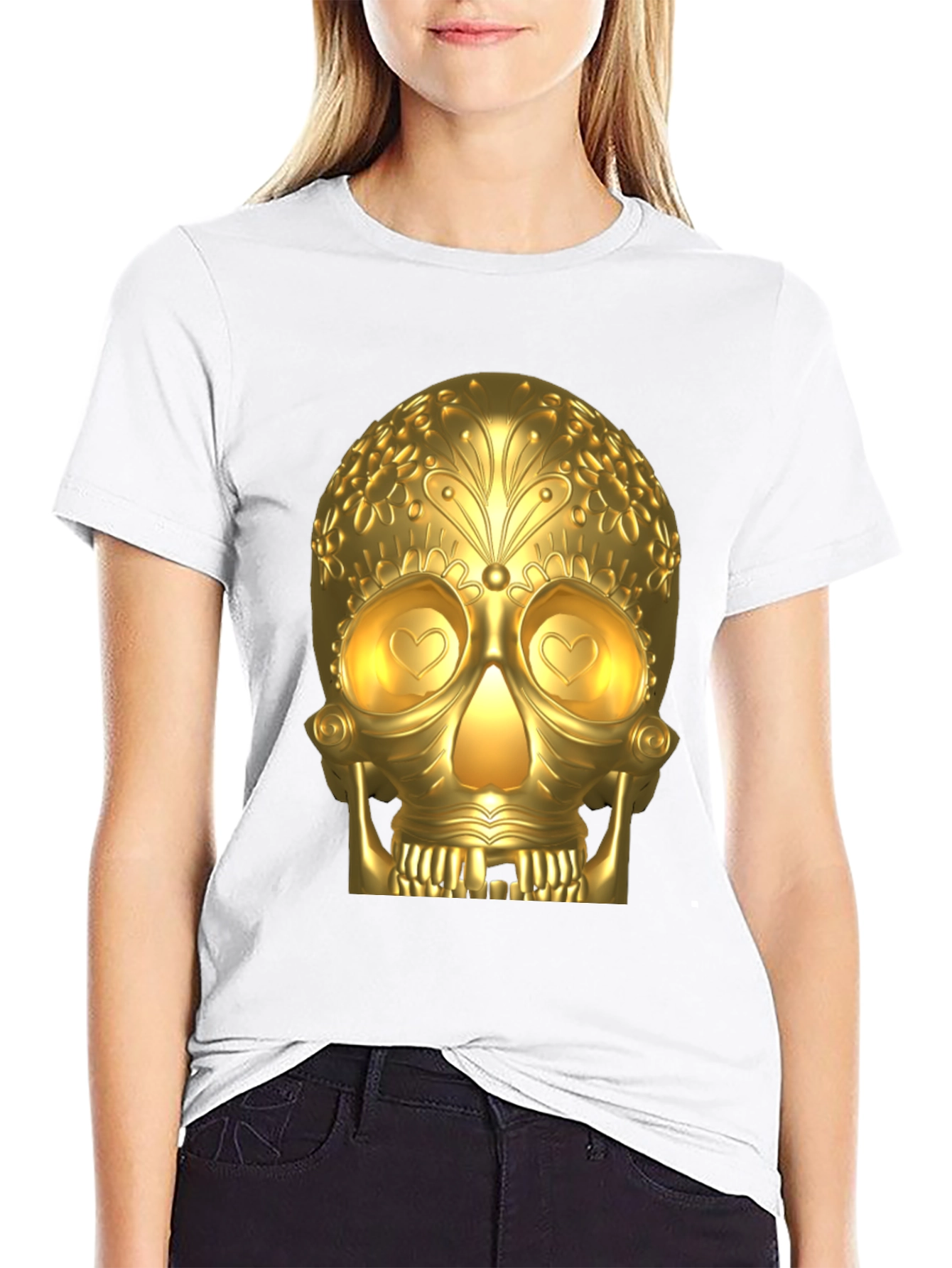 Golden Skull Graphic T-Shirt