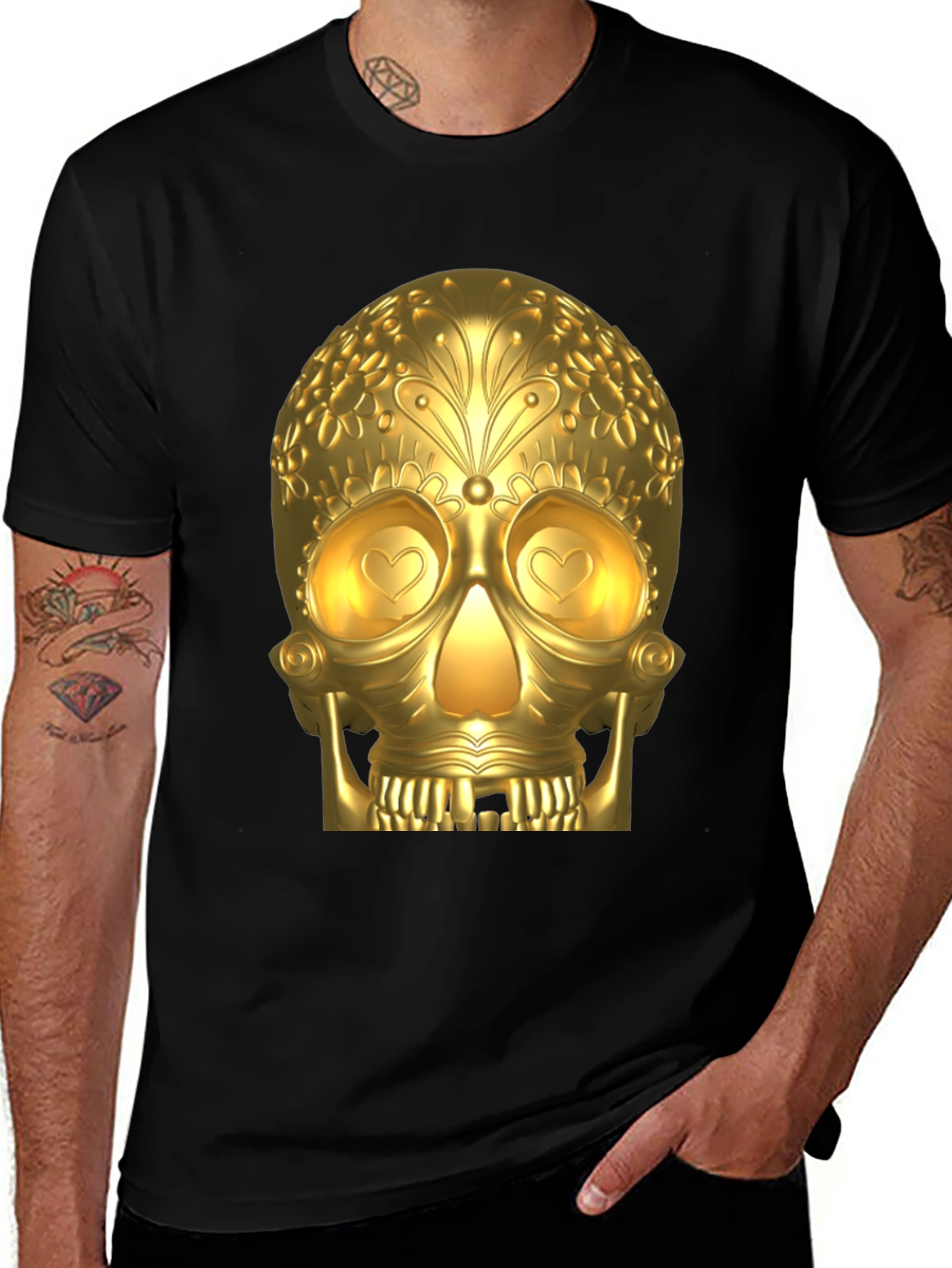 Golden Skull Graphic T-Shirt
