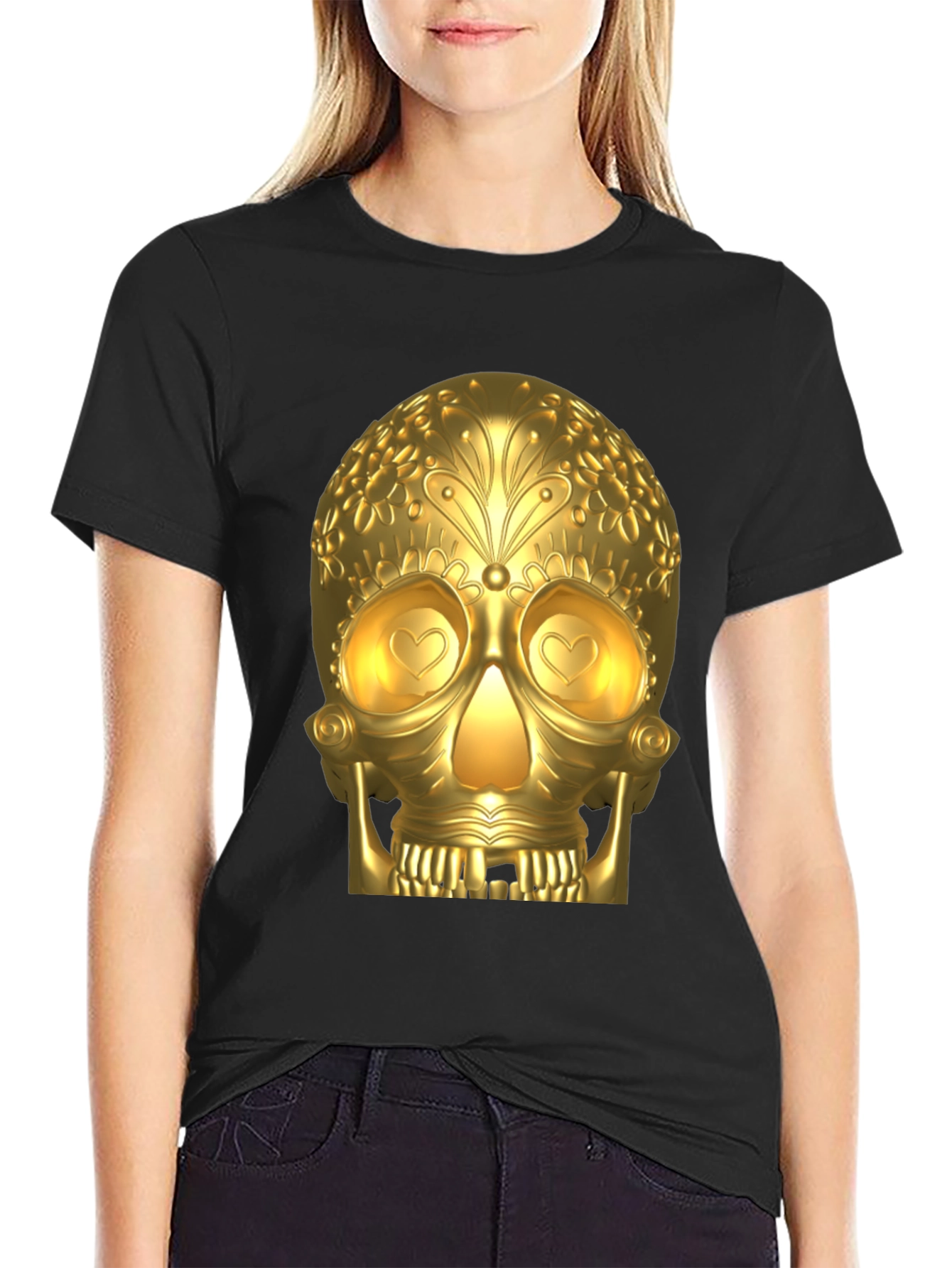 Golden Skull Graphic T-Shirt