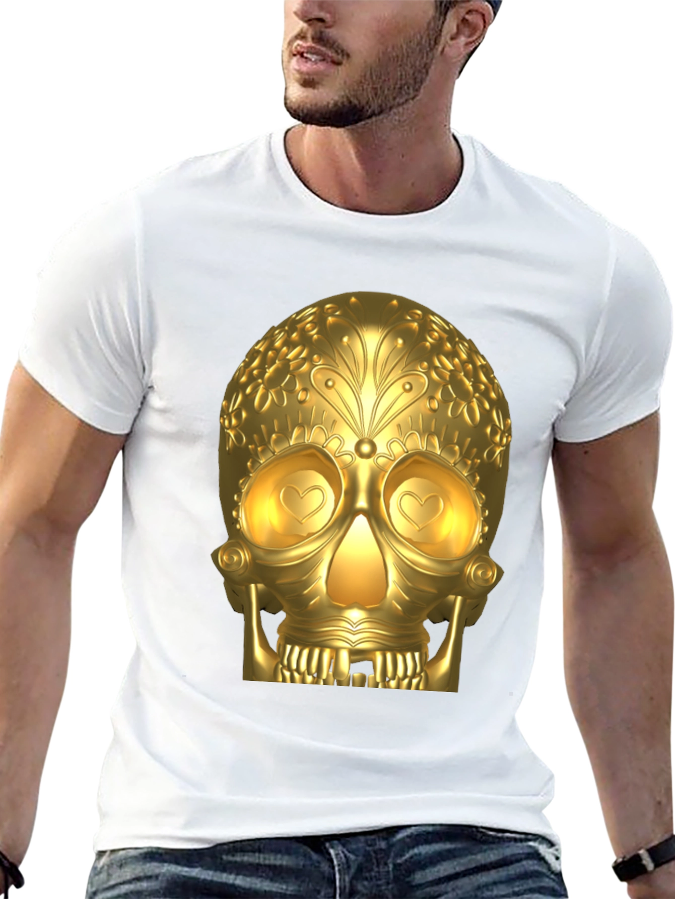 Golden Skull Graphic T-Shirt