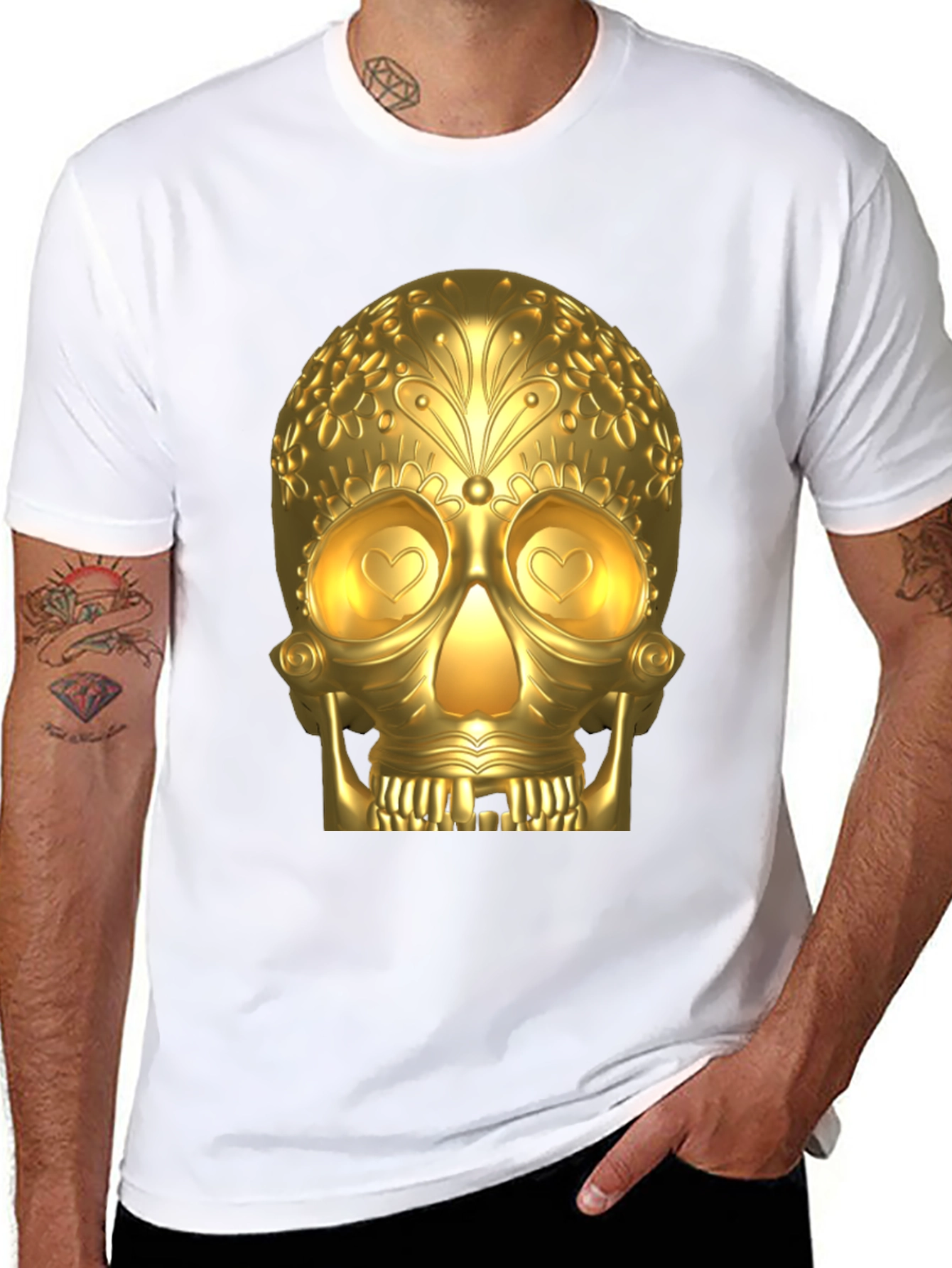 Golden Skull Graphic T-Shirt