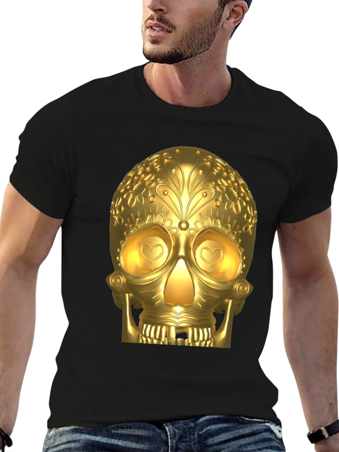 Golden Skull Graphic T-Shirt