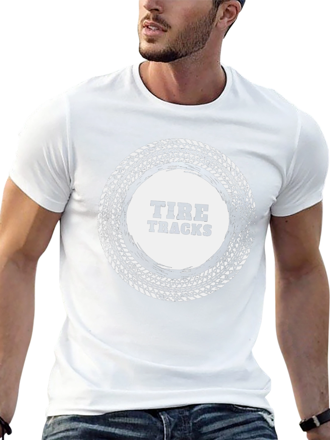 Tire Tracks Graphic Tee - Cool Automotive Shirt