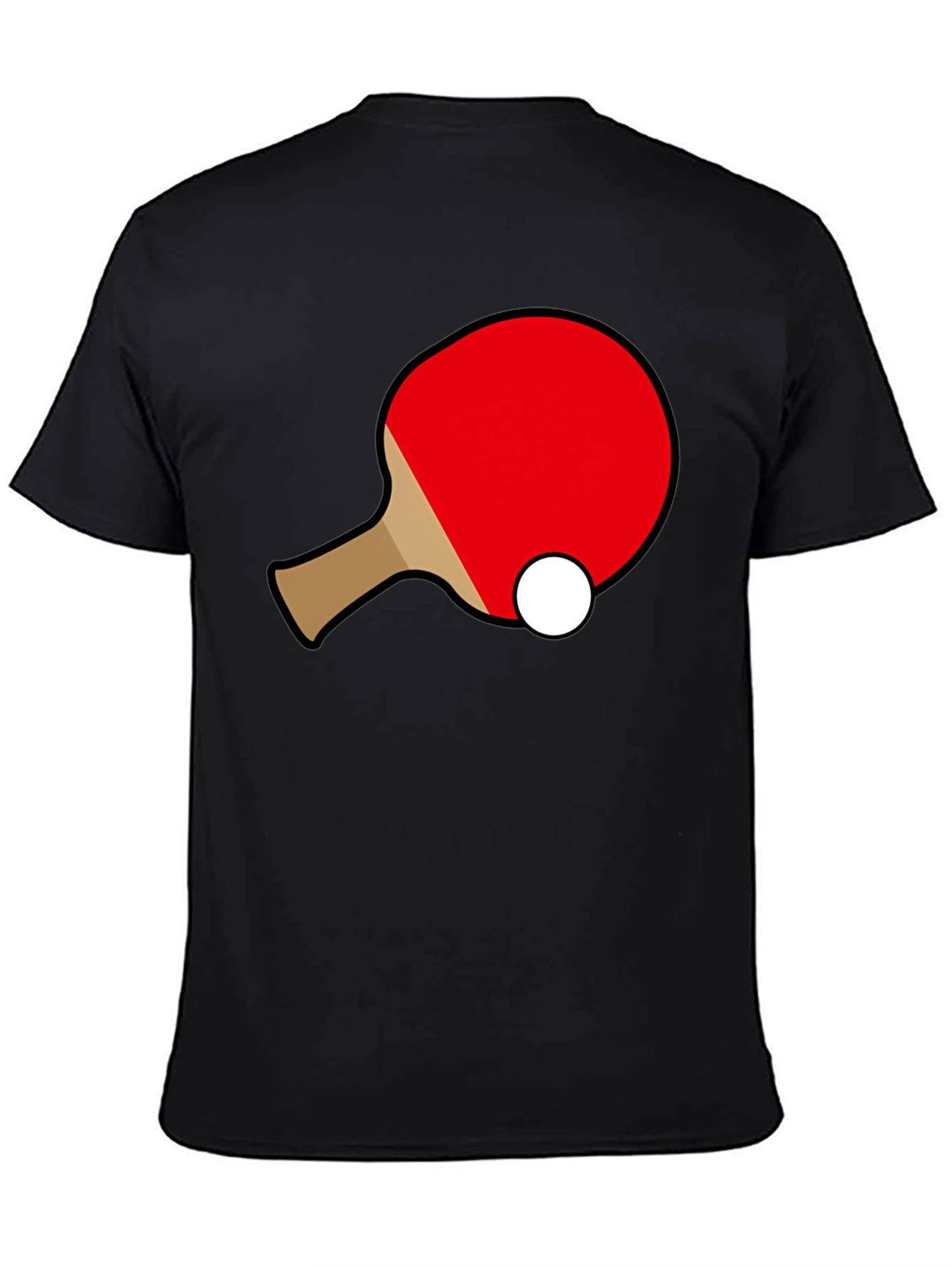 Ping Pong Paddle T-Shirt - Black Cotton Graphic Tee