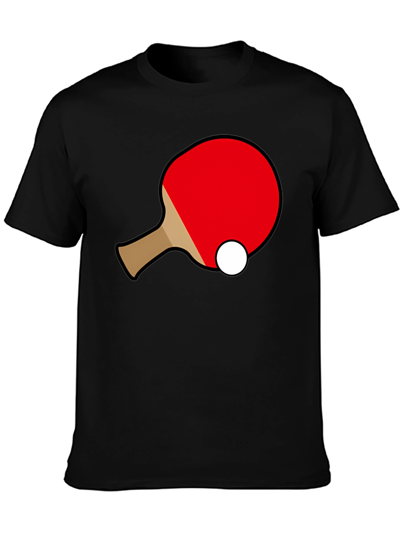 Ping Pong Paddle T-Shirt - Black Cotton Graphic Tee