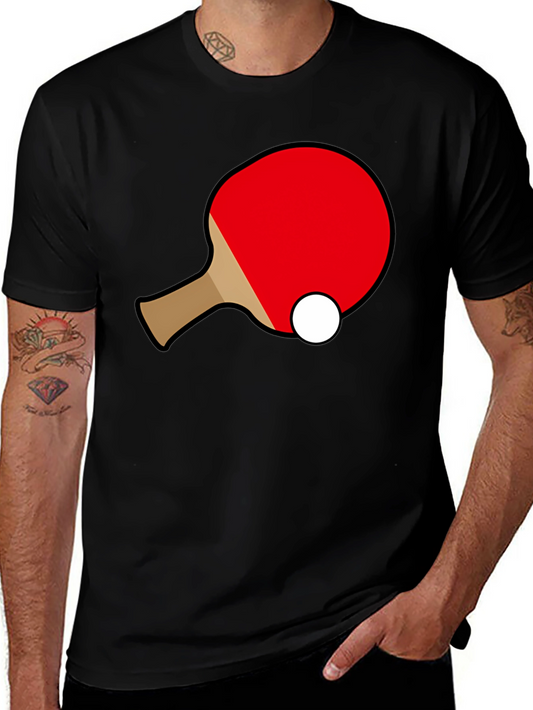 Ping Pong Paddle T-Shirt - Black Cotton Graphic Tee