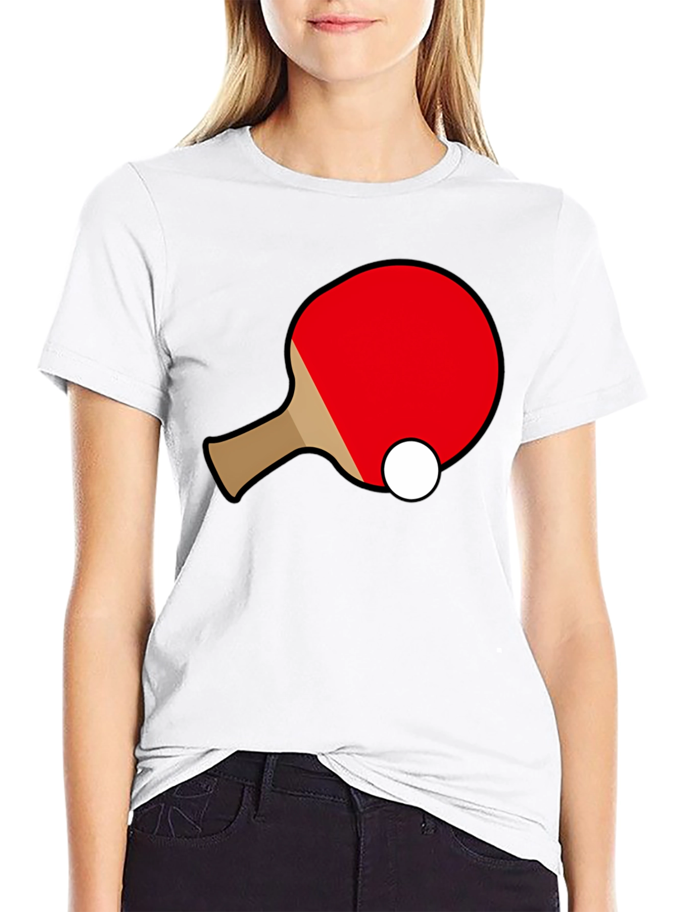 Ping Pong Paddle T-Shirt - Black Cotton Graphic Tee