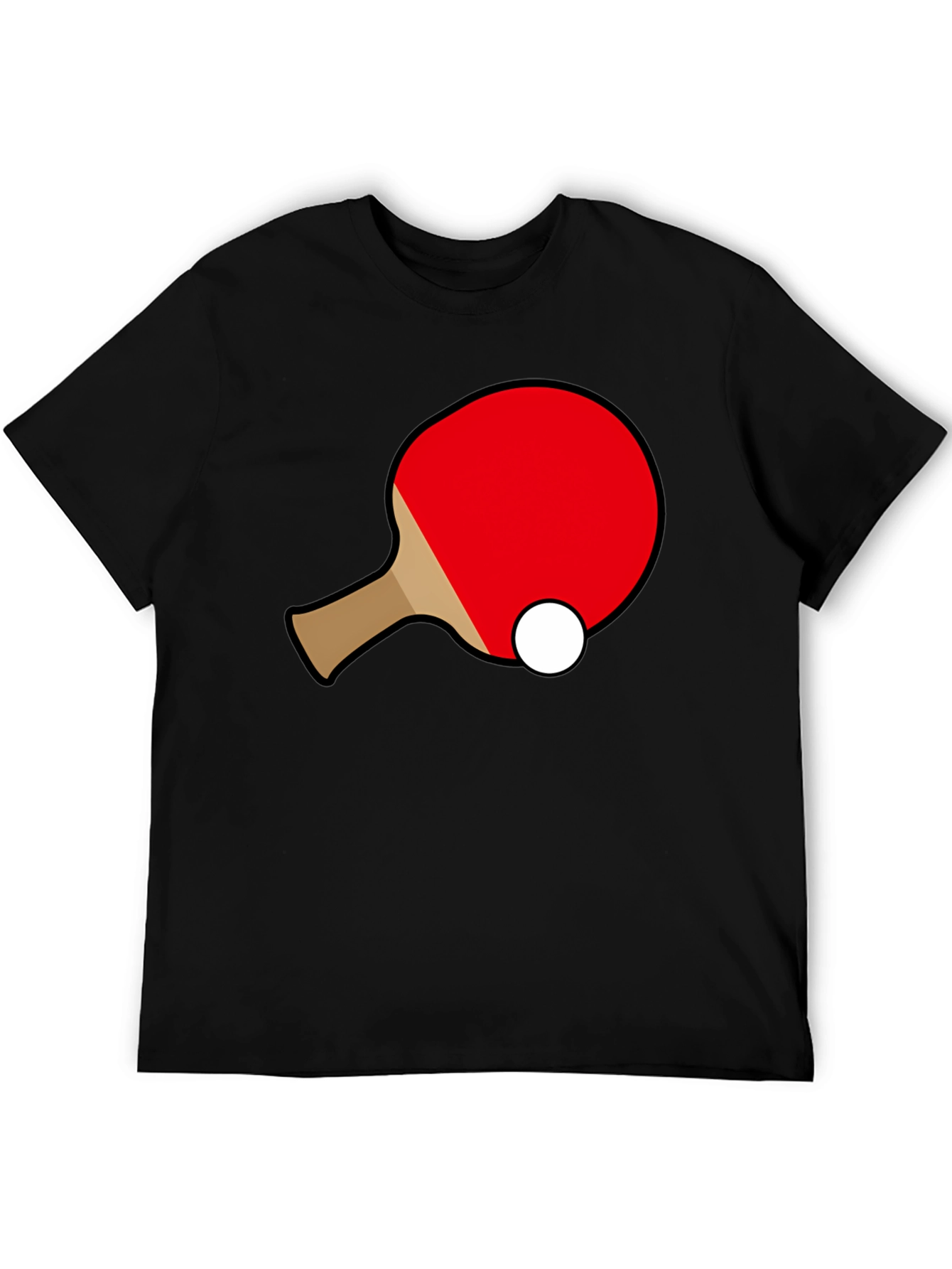 Ping Pong Paddle T-Shirt - Black Cotton Graphic Tee