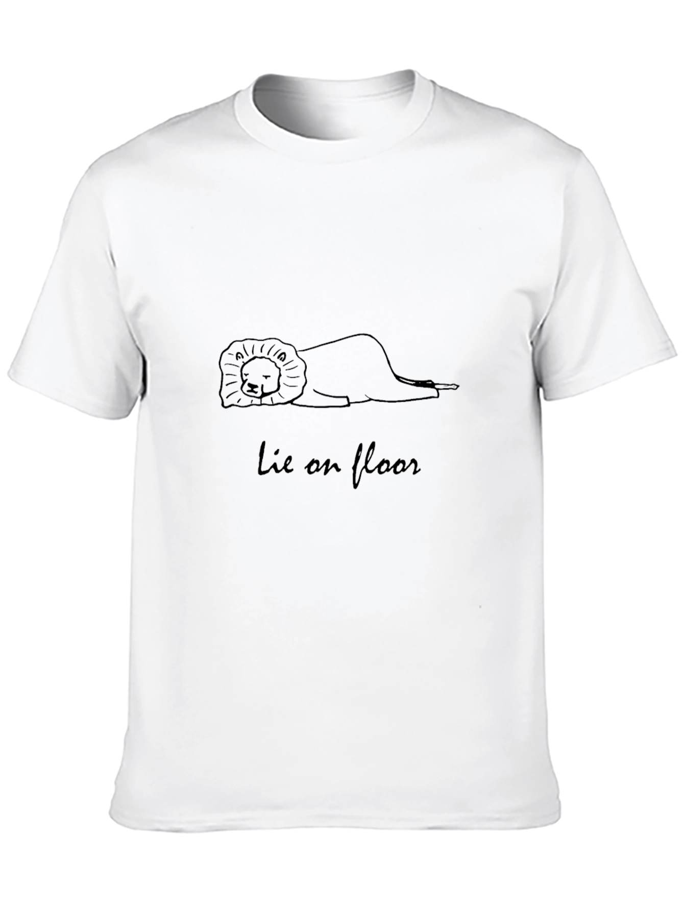 Lion Lie on Floor Black Tee