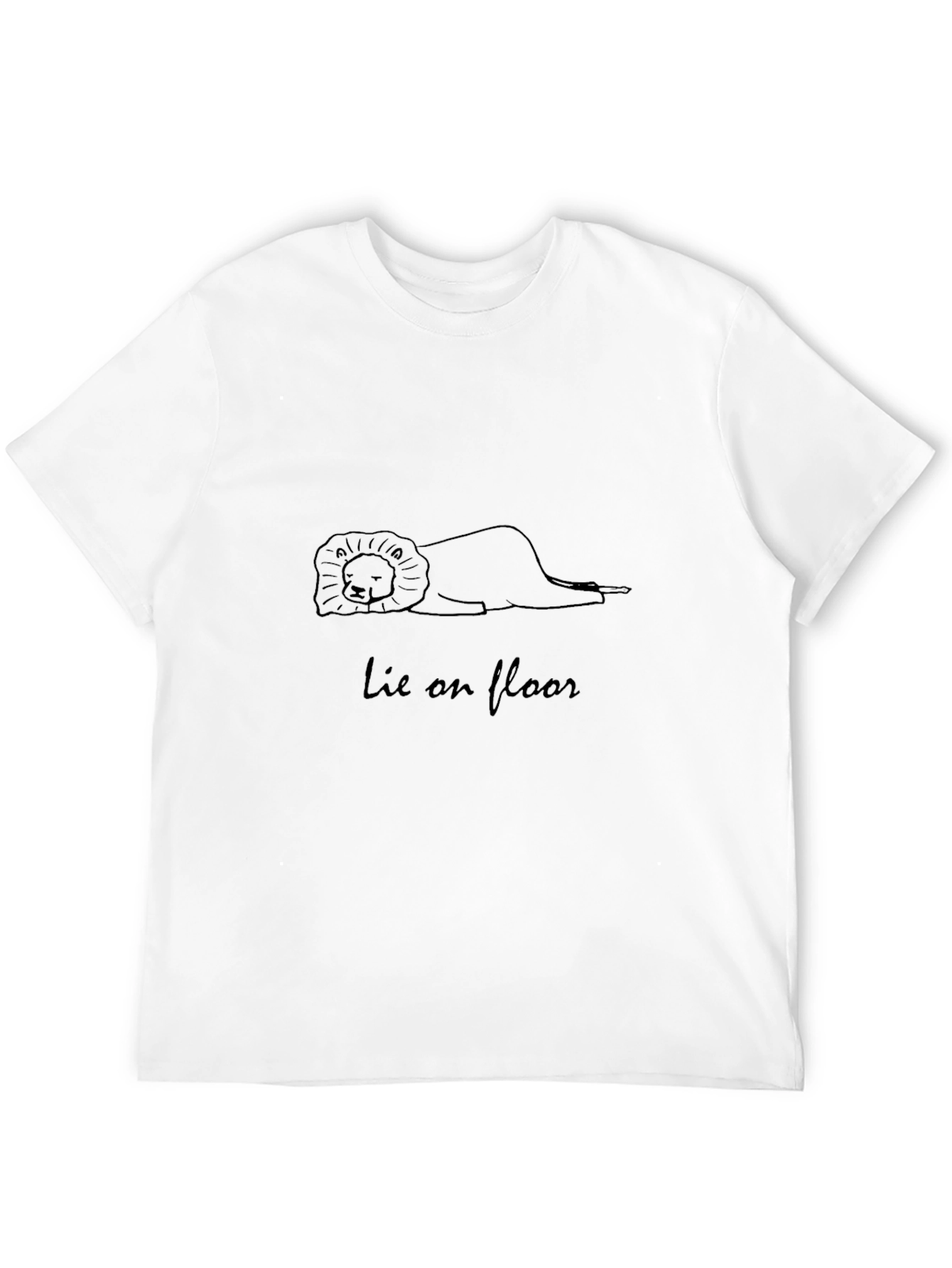 Lion Lie on Floor Black Tee