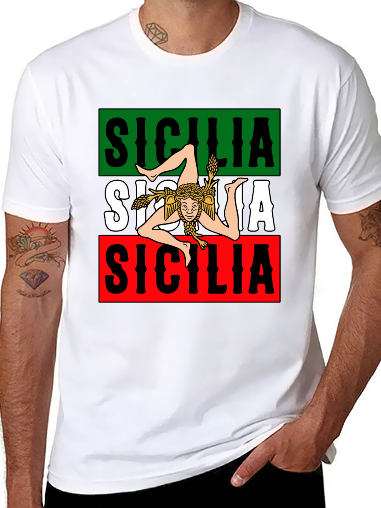 Sicilia T-Shirt Trinacria Symbol Italian Pride Tee