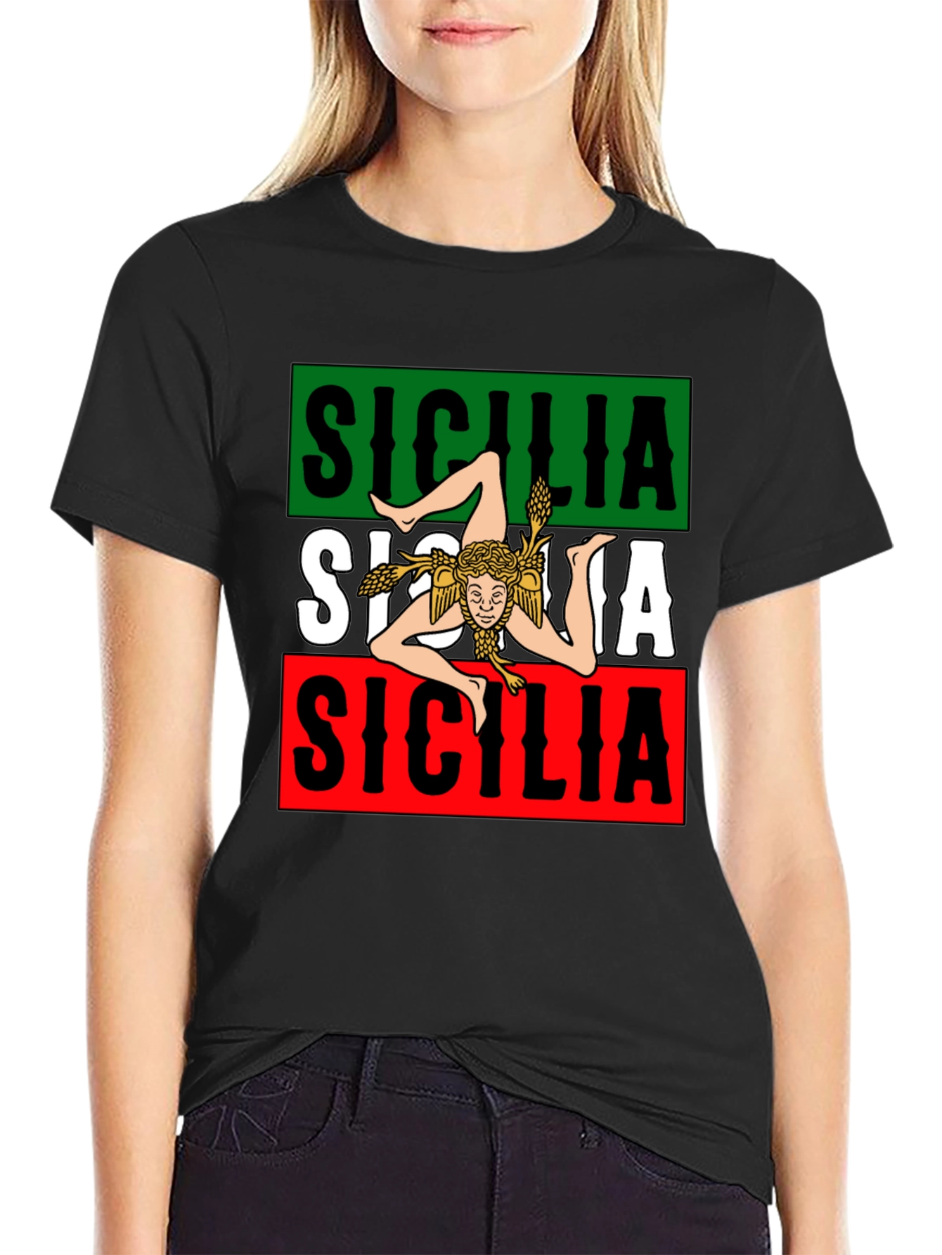 Sicilia T-Shirt Trinacria Symbol Italian Pride Tee