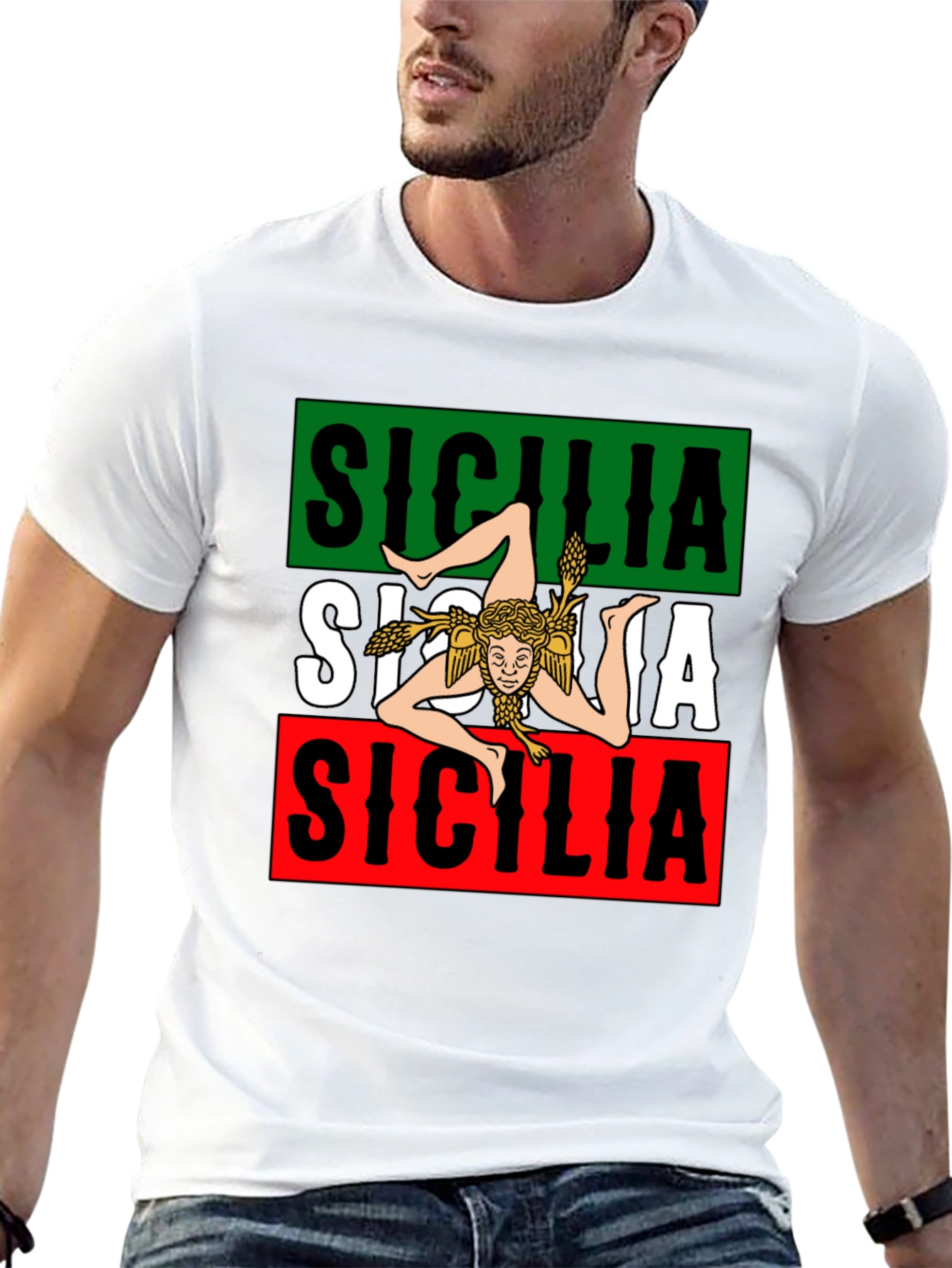 Sicilia T-Shirt Trinacria Symbol Italian Pride Tee