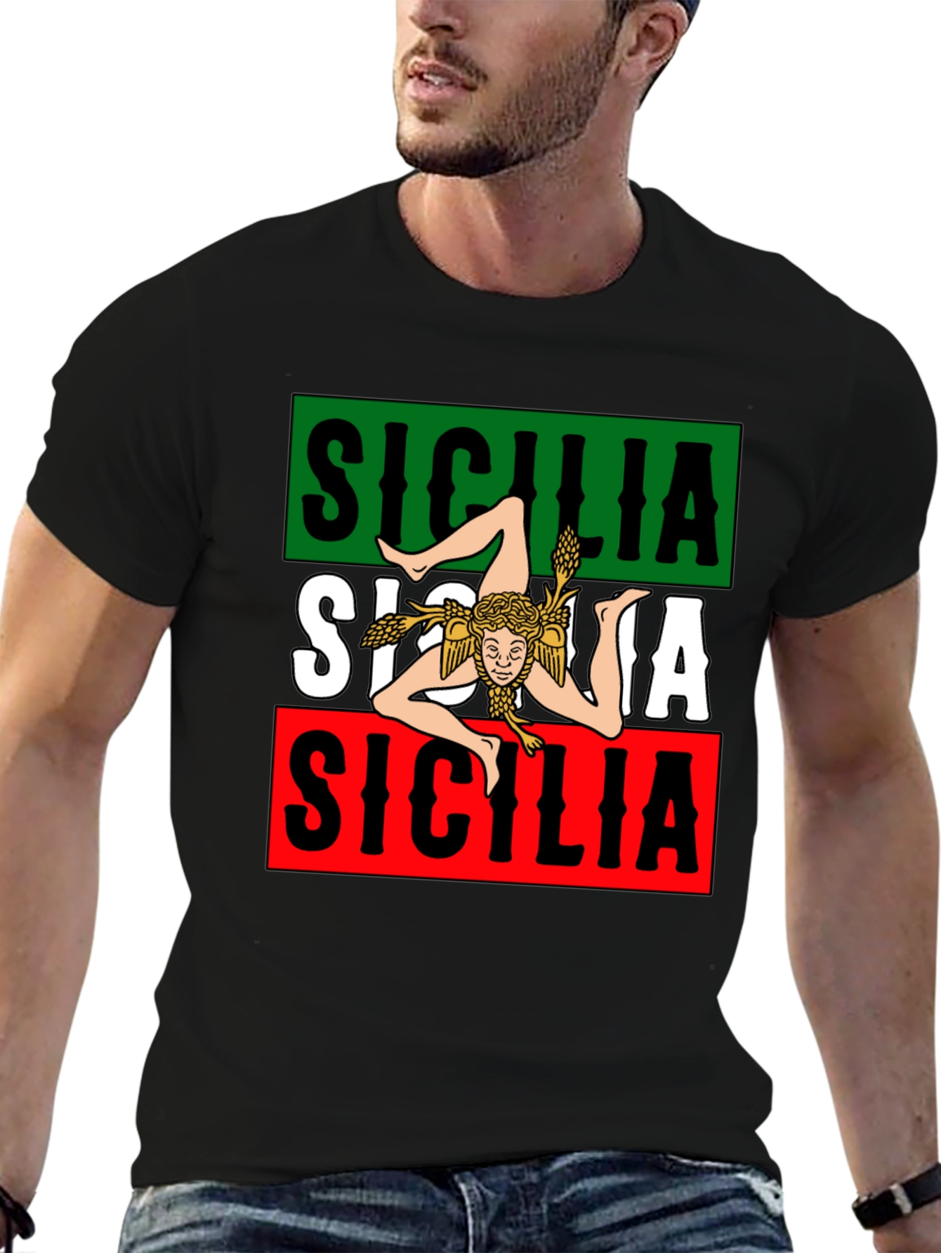 Sicilia T-Shirt Trinacria Symbol Italian Pride Tee