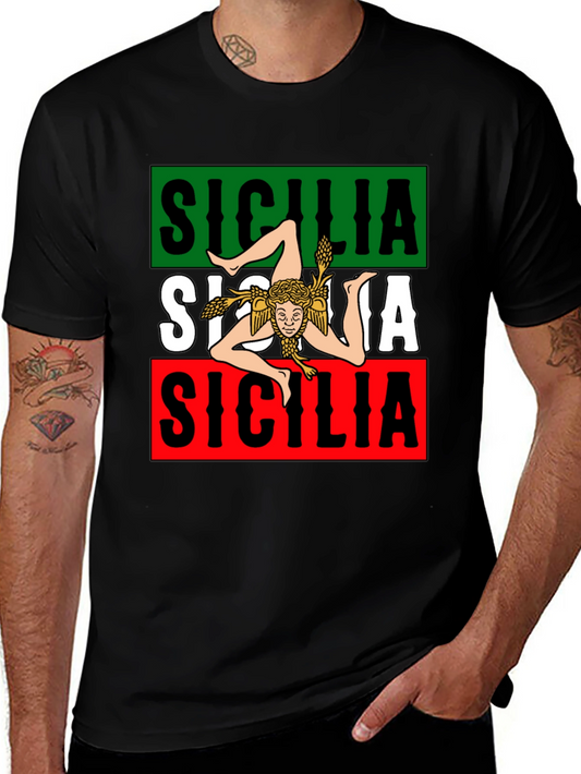 Sicilia T-Shirt Trinacria Symbol Italian Pride Tee
