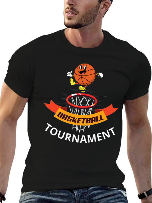 Basketball Tournament Black T-Shirt Graphic Tee