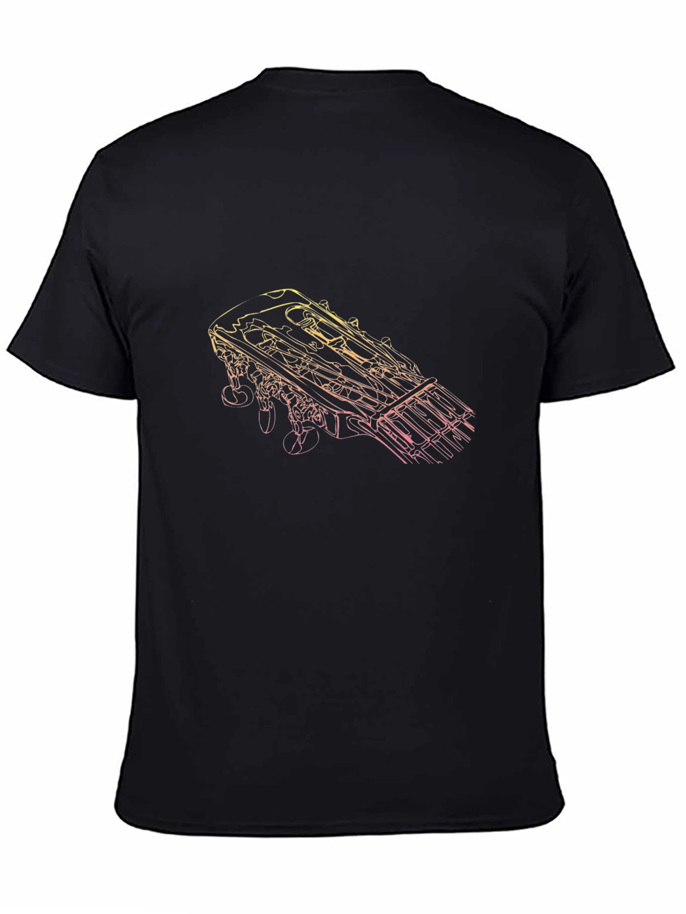 Guitar Headstock Graphic Tee - Black Unisex T-Shirt