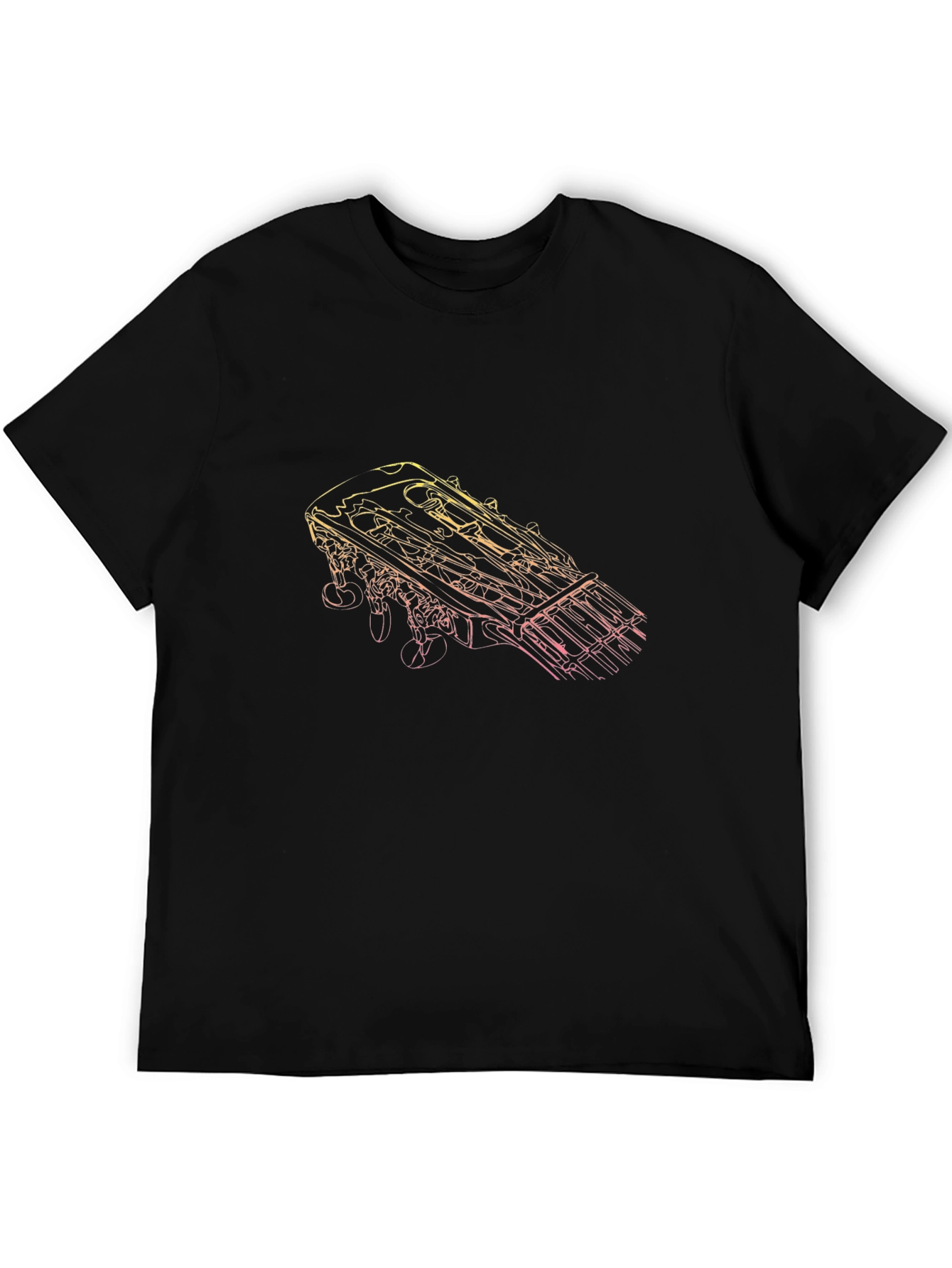 Guitar Headstock Graphic Tee - Black Unisex T-Shirt