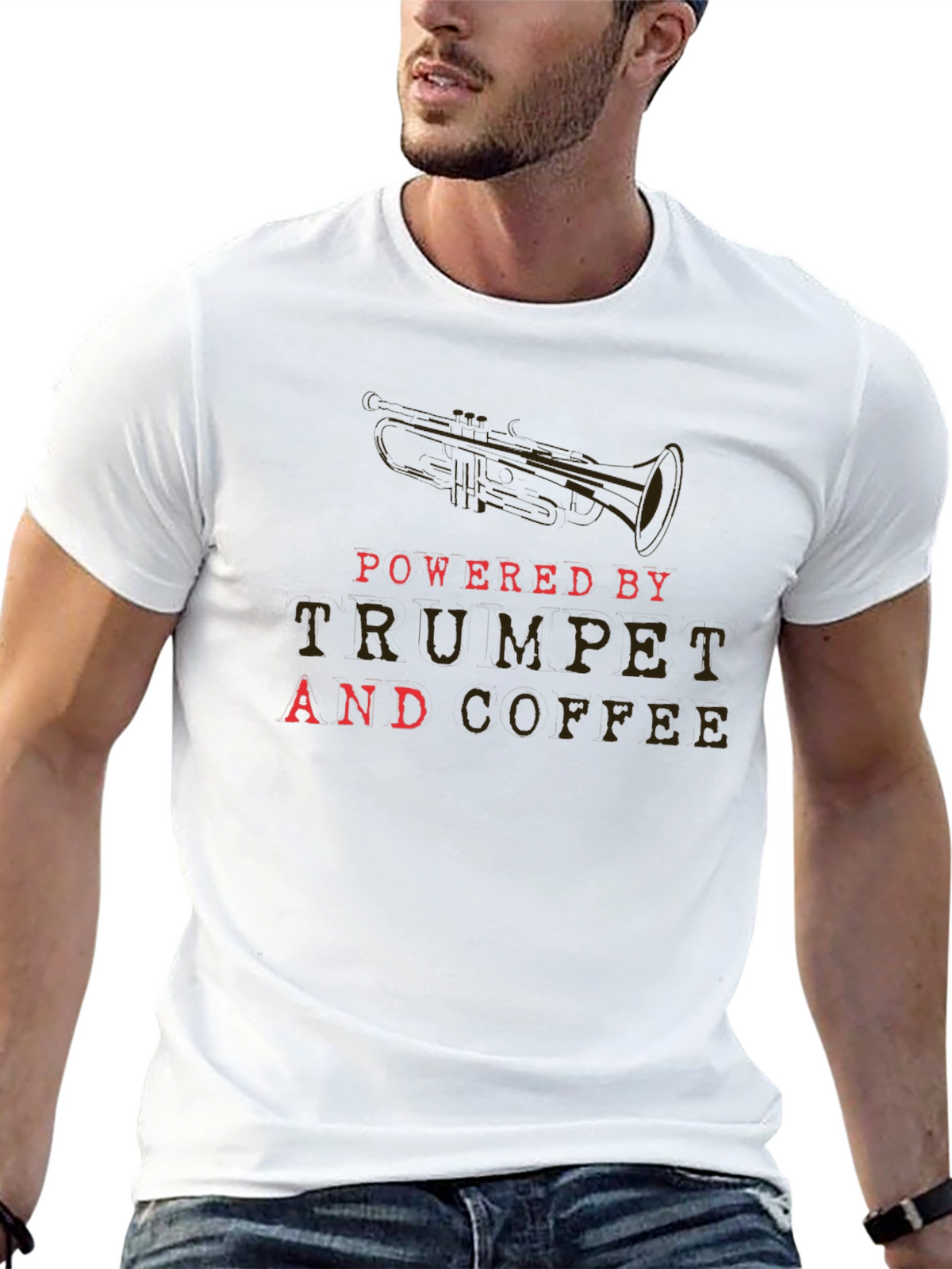 Trumpet & Coffee T-Shirt - Musicians Daily Fuel Tee