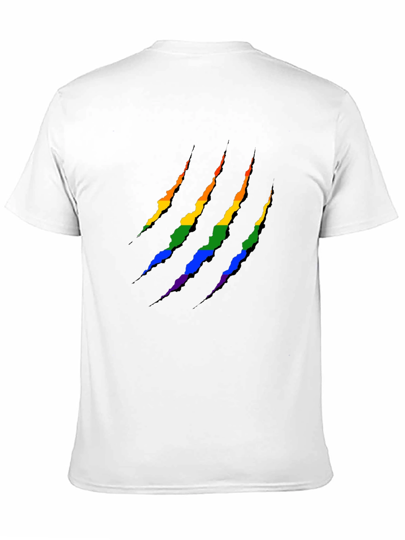 Rainbow Claw Marks Graphic Black T-Shirt