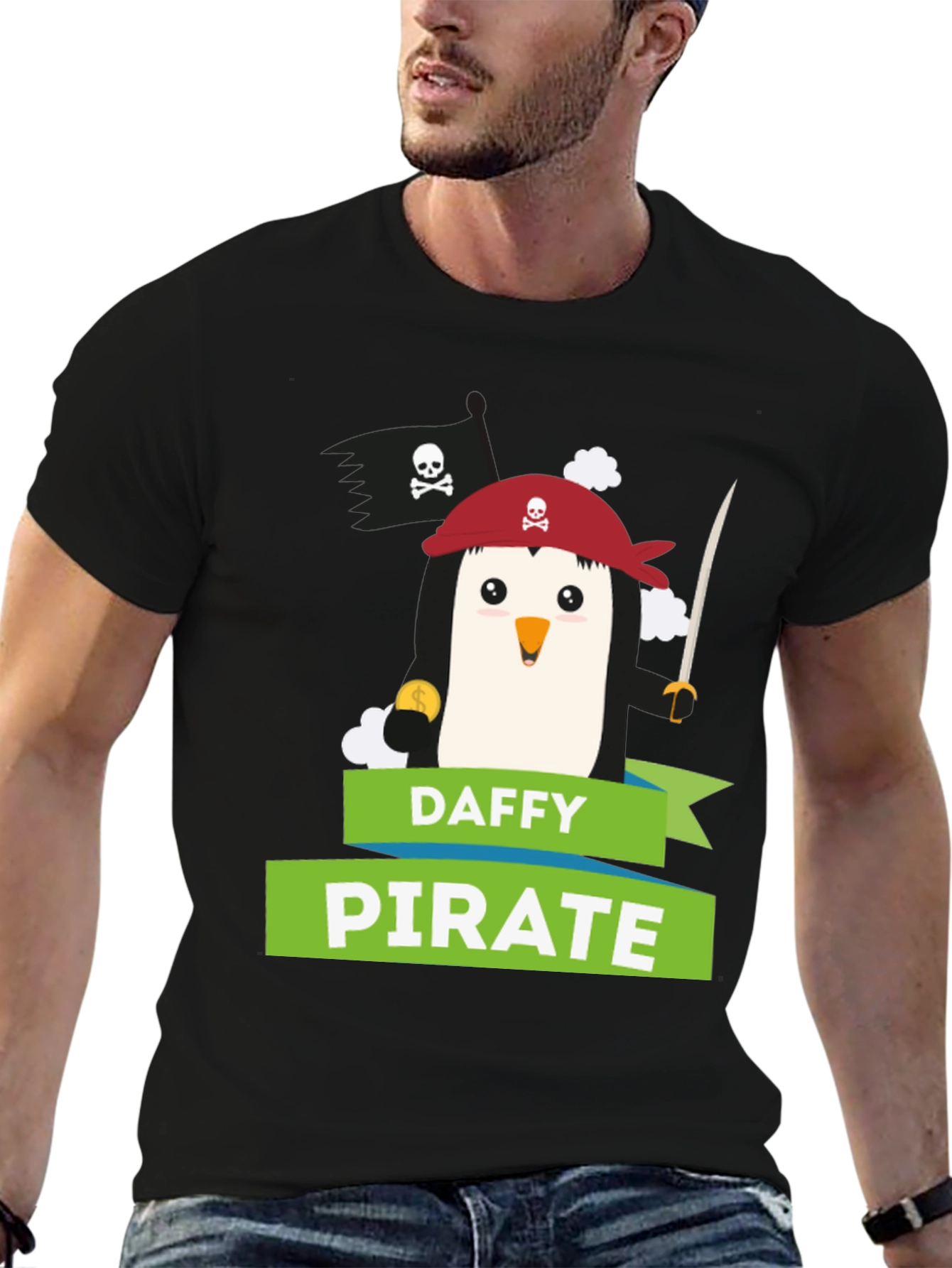 Daffy Pirate Penguin Graphic Tee