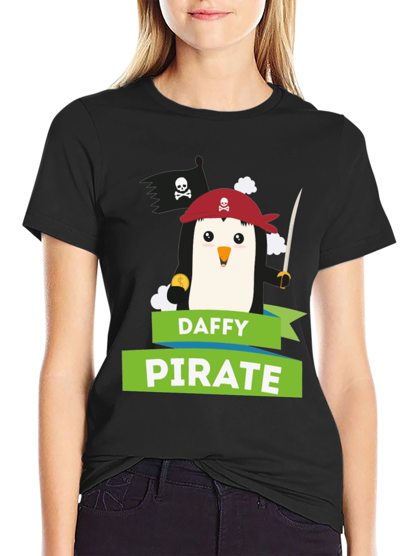 Daffy Pirate Penguin Graphic Tee