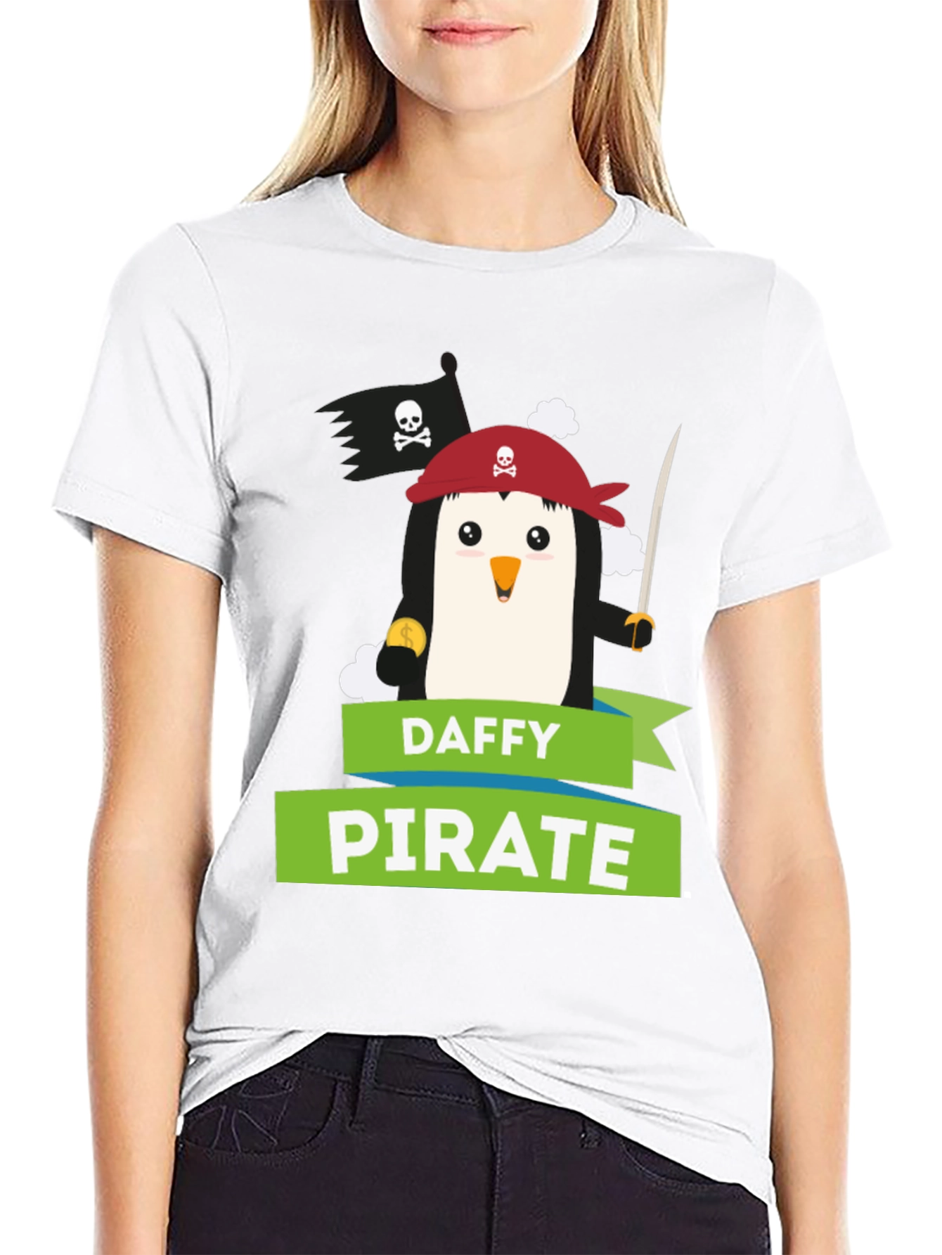 Daffy Pirate Penguin Graphic Tee