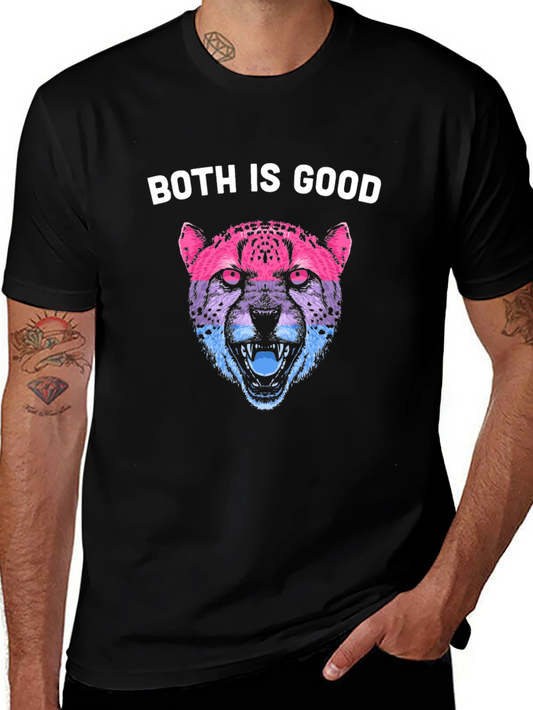 Both is Good Cheetah Graphic Tee - Black Cotton T-Shirt