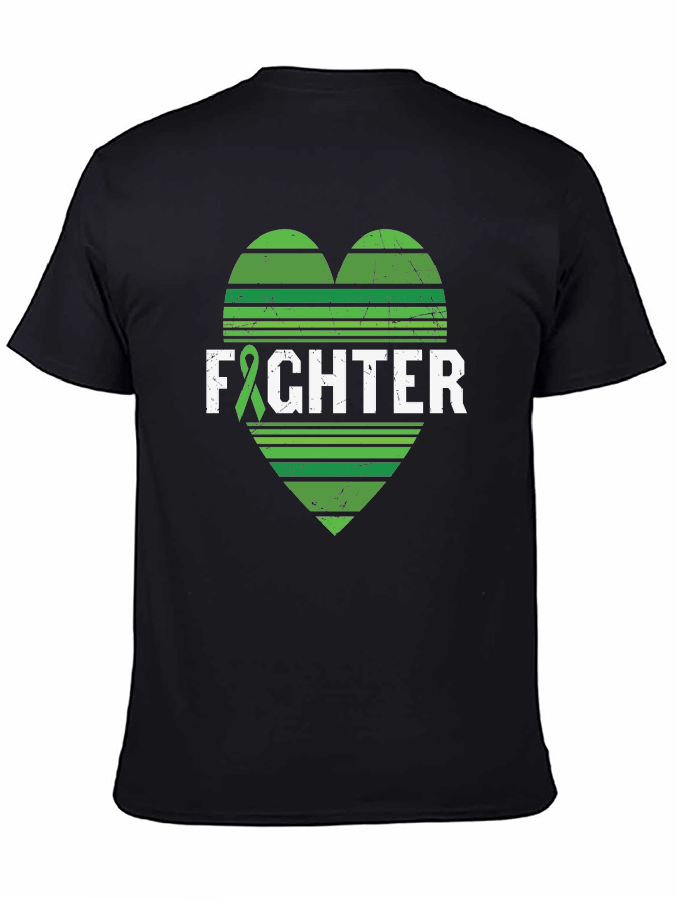 Fighter T-Shirt Green Ribbon Heart Tee