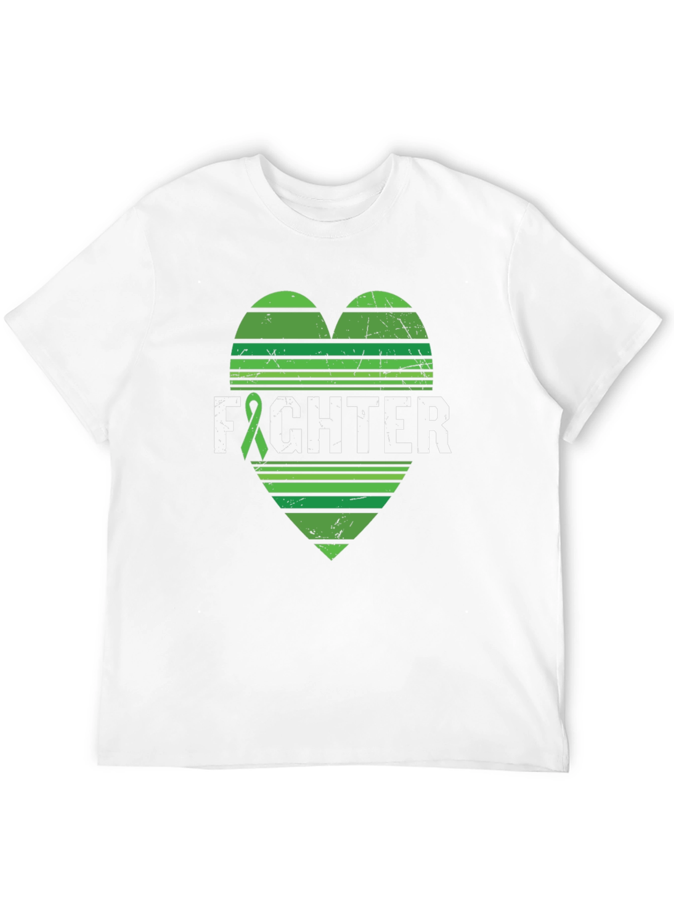 Fighter T-Shirt Green Ribbon Heart Tee