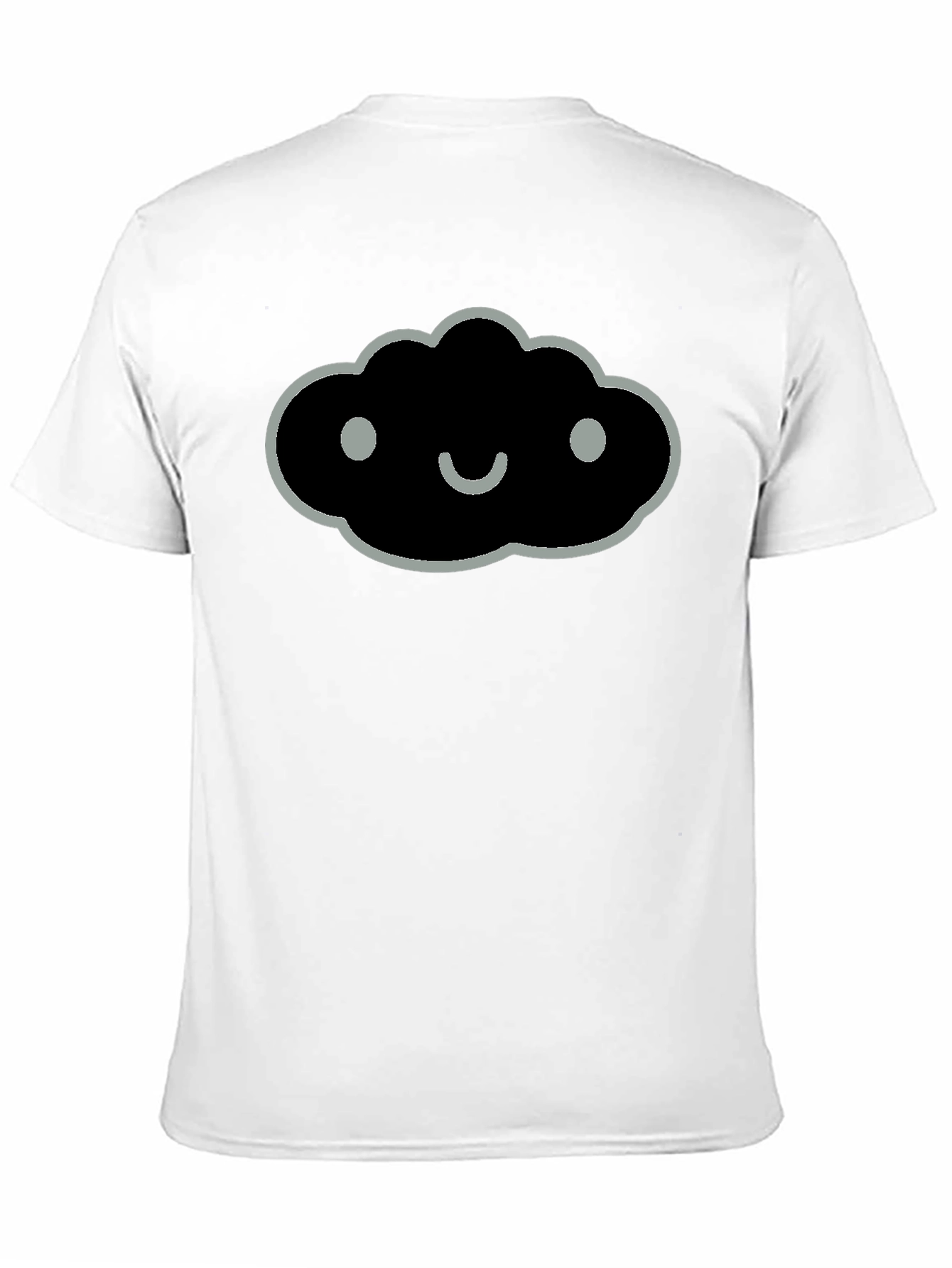 Smiling Cloud Graphic Tee - Soft Black Cotton Blend