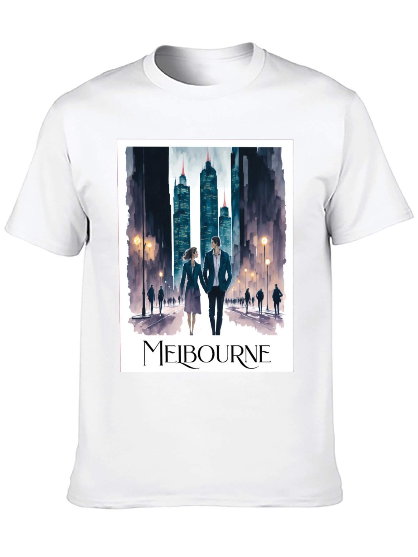 Melbourne Cityscape Graphic Tee - Stylish Travel Souvenir
