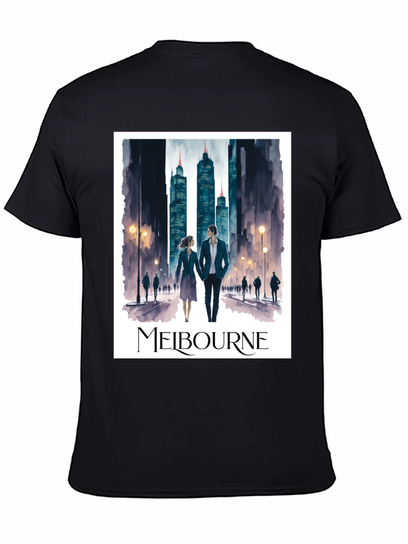 Melbourne Cityscape Graphic Tee - Stylish Travel Souvenir